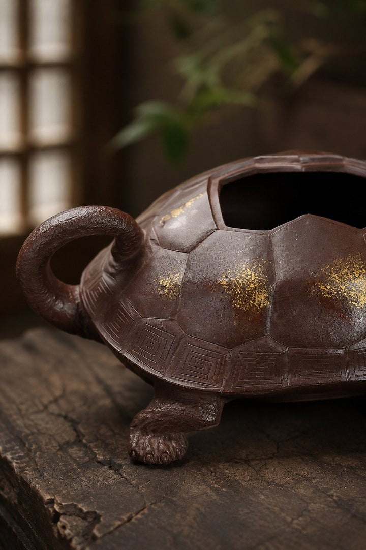 Aged Zini Rongtian Yixing teapot guide with Handmade Sculptural Form Yixing Zisha Teapot – Aged Zini Clay, 130ml