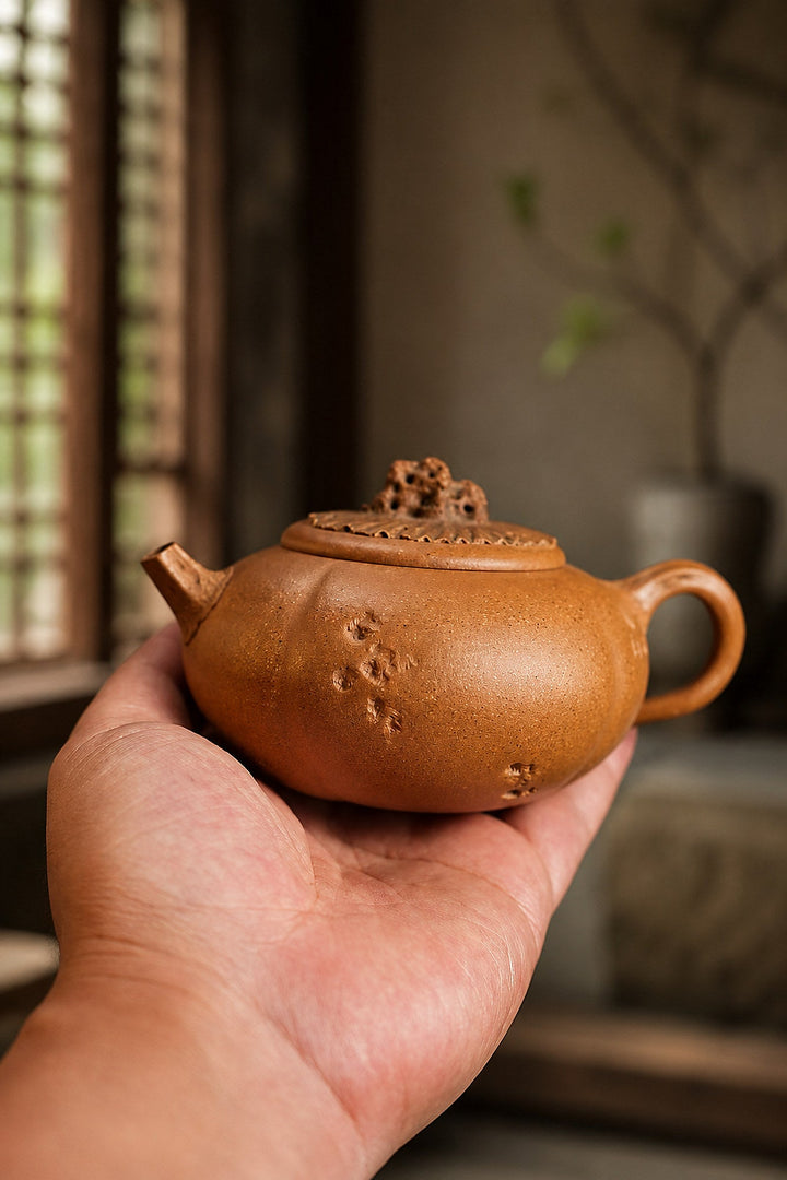 Zini Sculptural Form Yixing teapot guide with Handmade Sculptural Form Yixing Zisha Teapot – Golden Duanni Clay, 200ml