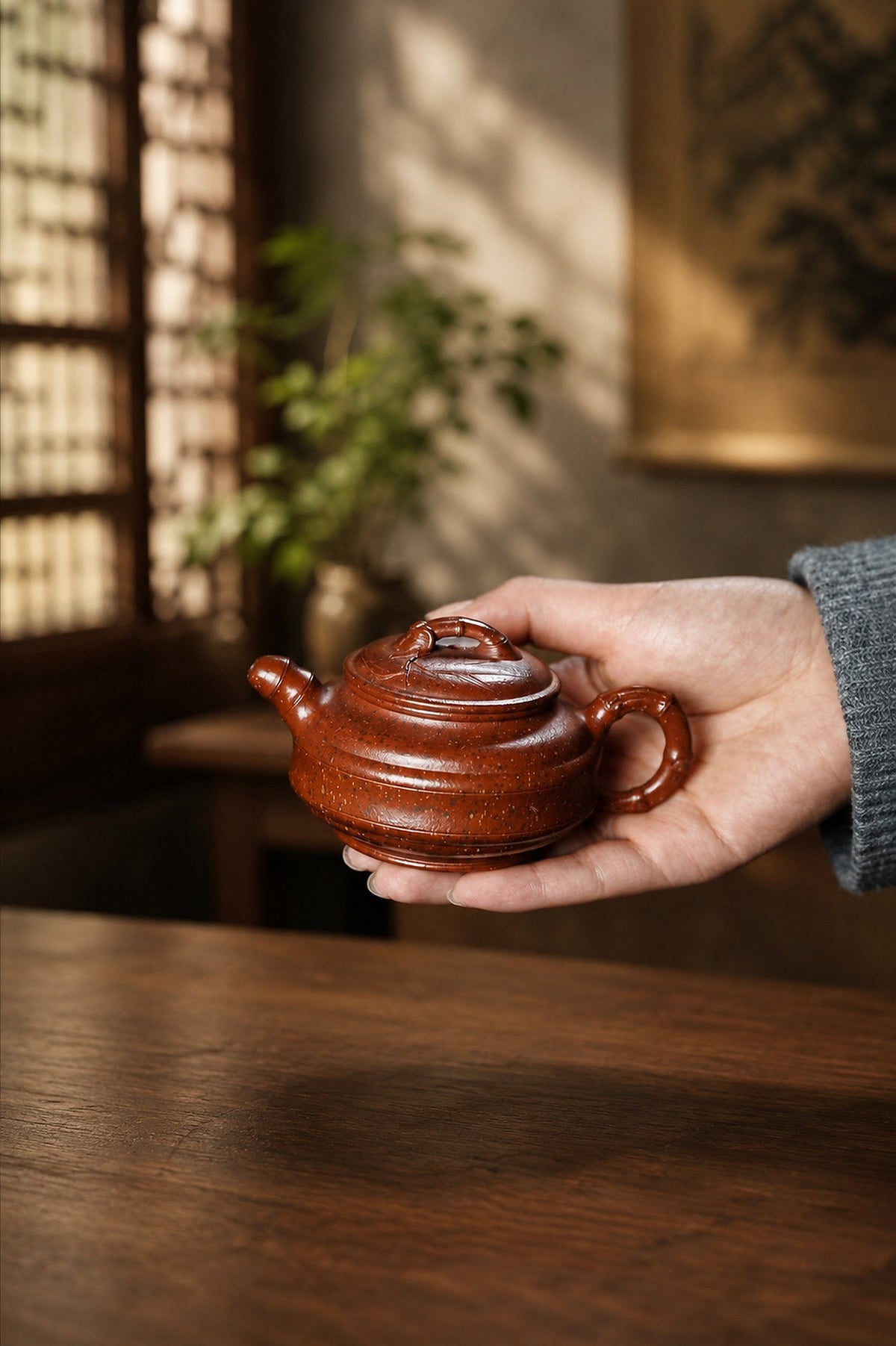Aged Zini Sculptural Form Yixing teapot guide with Shuang Xian Zhu Gu Yixing Zisha Teapot – Aged Zini Clay, 130ml