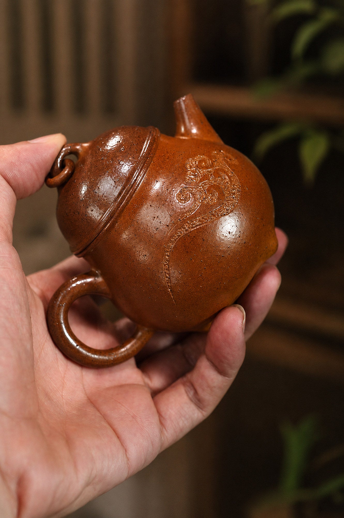 Product view 3 of 150ml Artisan Design zisha teapot in Golden Duanni Clay, No. 364