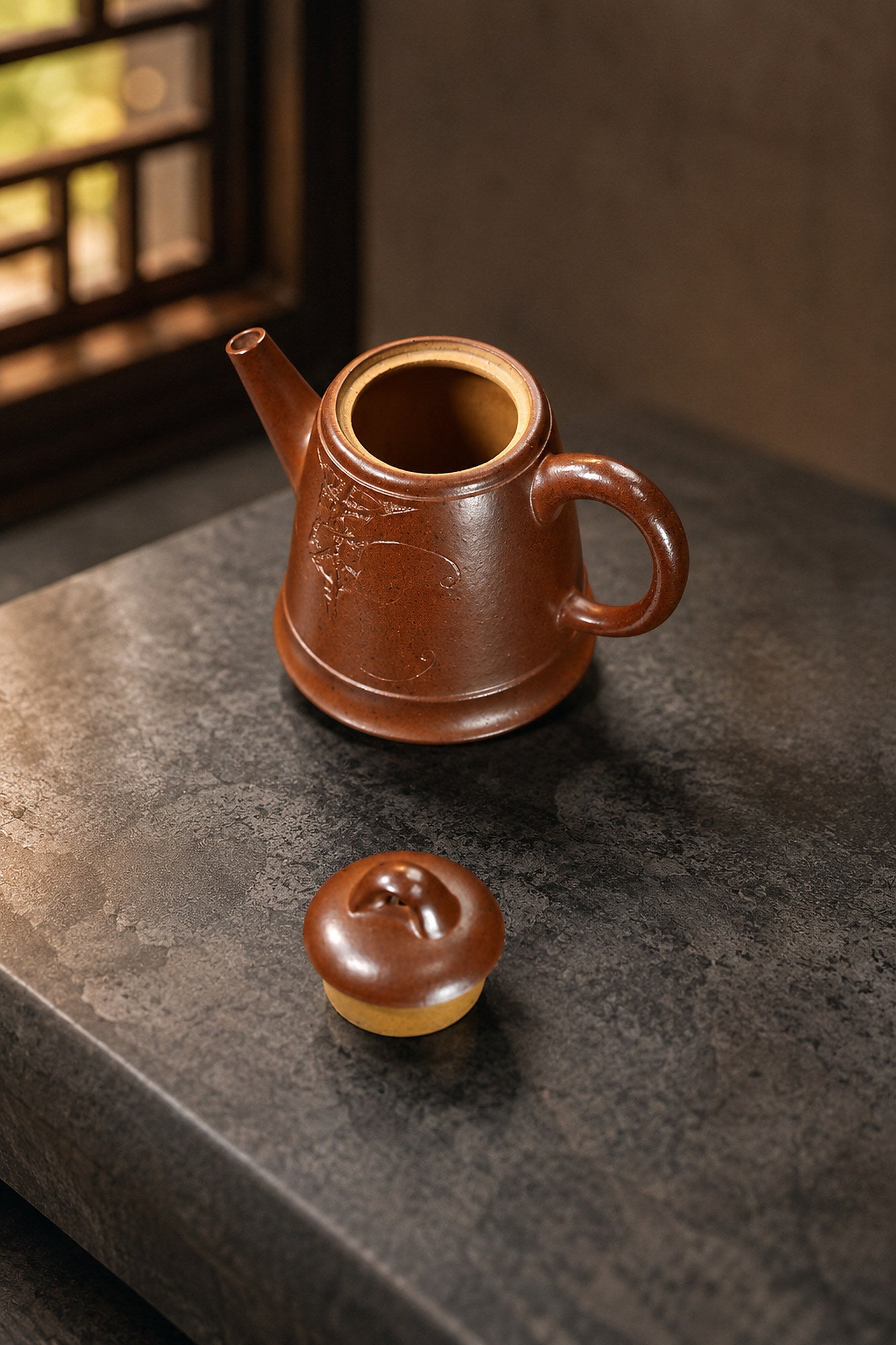 Product view 2 of 90ml Artisan Design zisha teapot in Golden Duanni Clay, No. 371