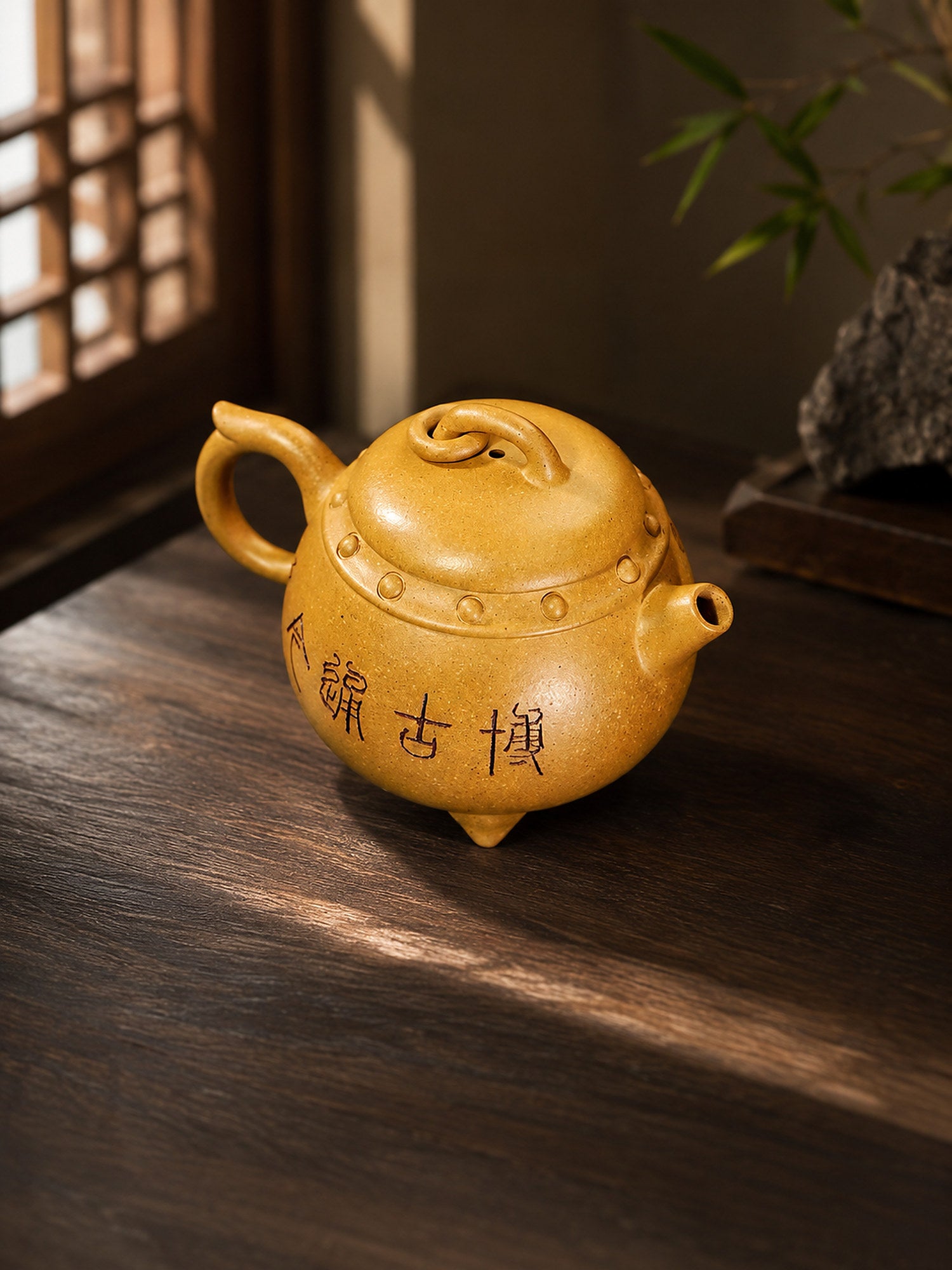 Product view 2 of 130ml Artisan Design zisha teapot in Golden Duanni Clay, No. 380