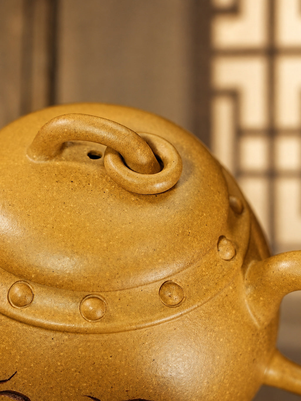Product view 3 of 130ml Artisan Design zisha teapot in Golden Duanni Clay, No. 380