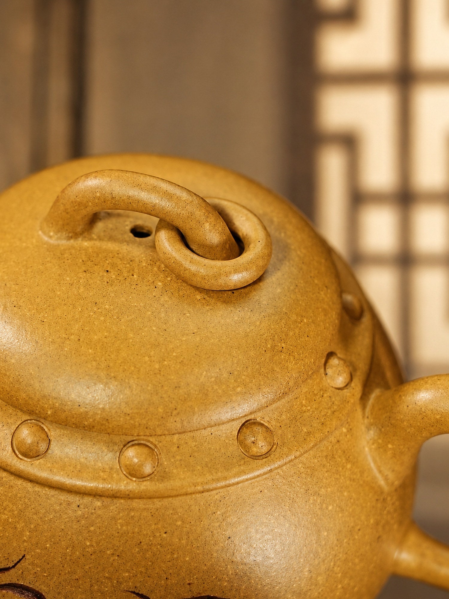 Product view 3 of 130ml Artisan Design zisha teapot in Golden Duanni Clay, No. 380
