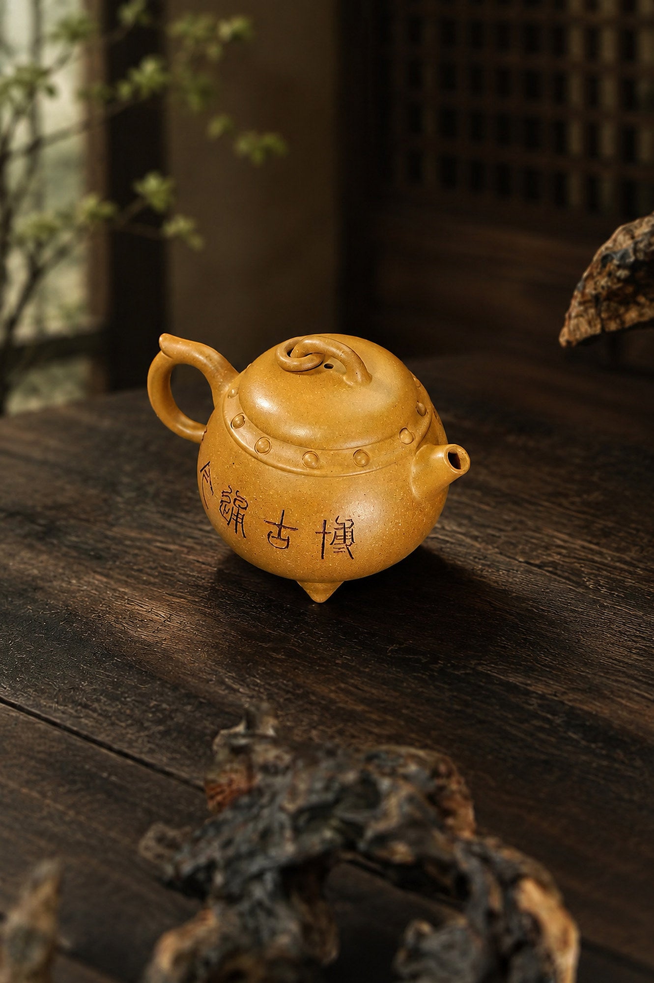 Product view 4 of 130ml Artisan Design zisha teapot in Golden Duanni Clay, No. 380