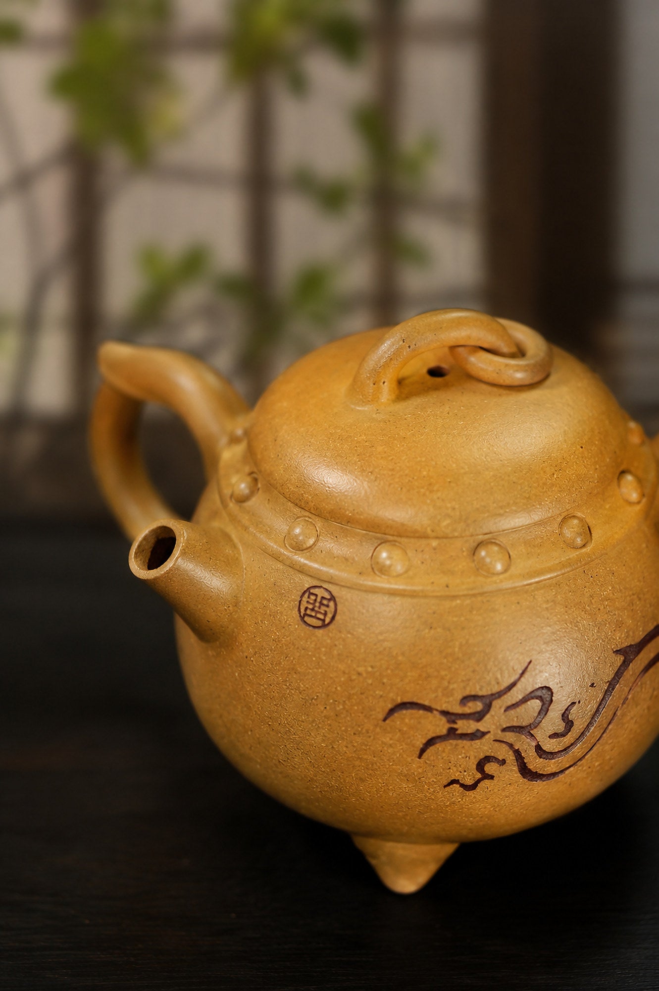 Product view 5 of 130ml Artisan Design zisha teapot in Golden Duanni Clay, No. 380