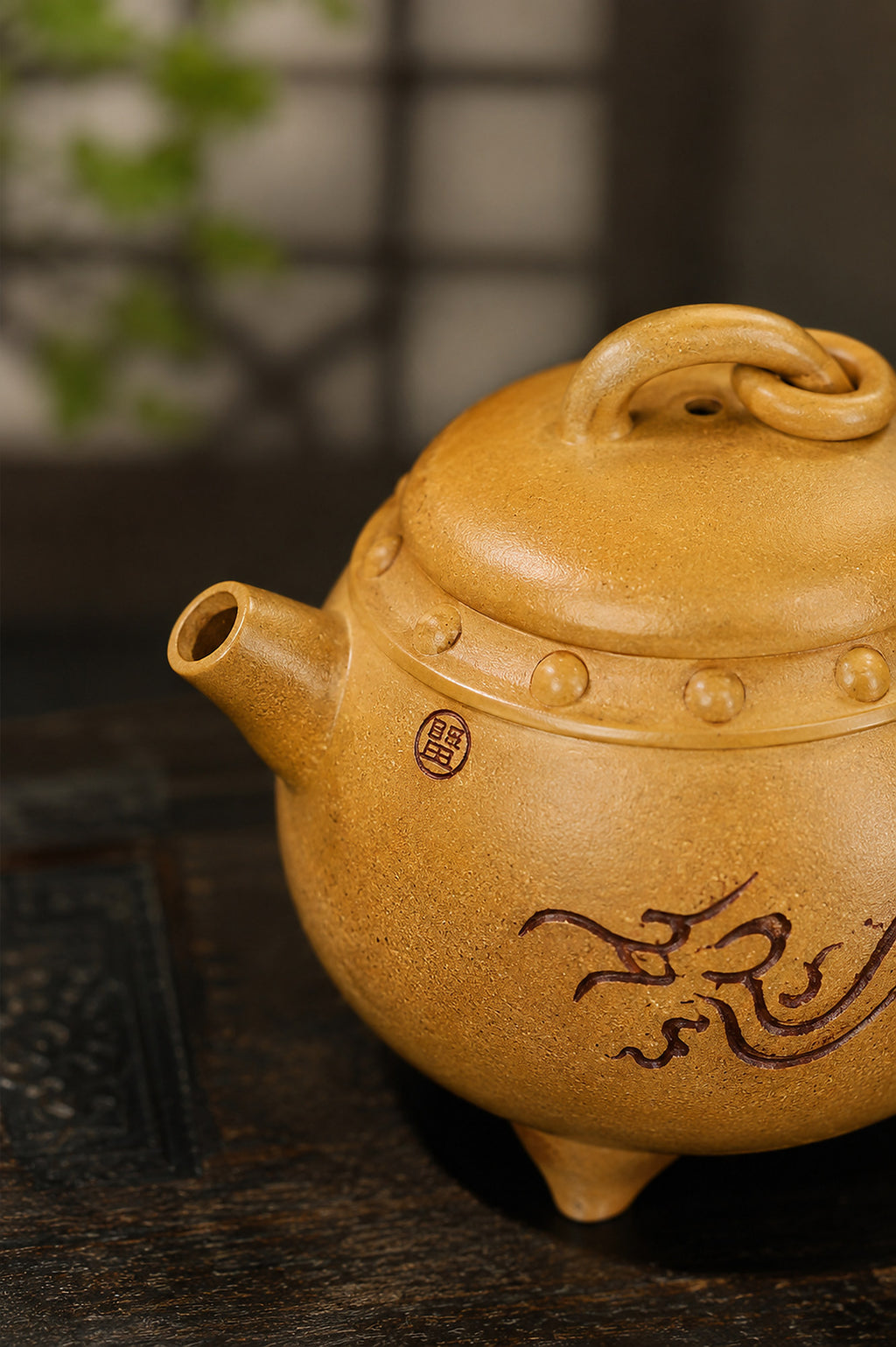 Product view 8 of 130ml Artisan Design zisha teapot in Golden Duanni Clay, No. 380
