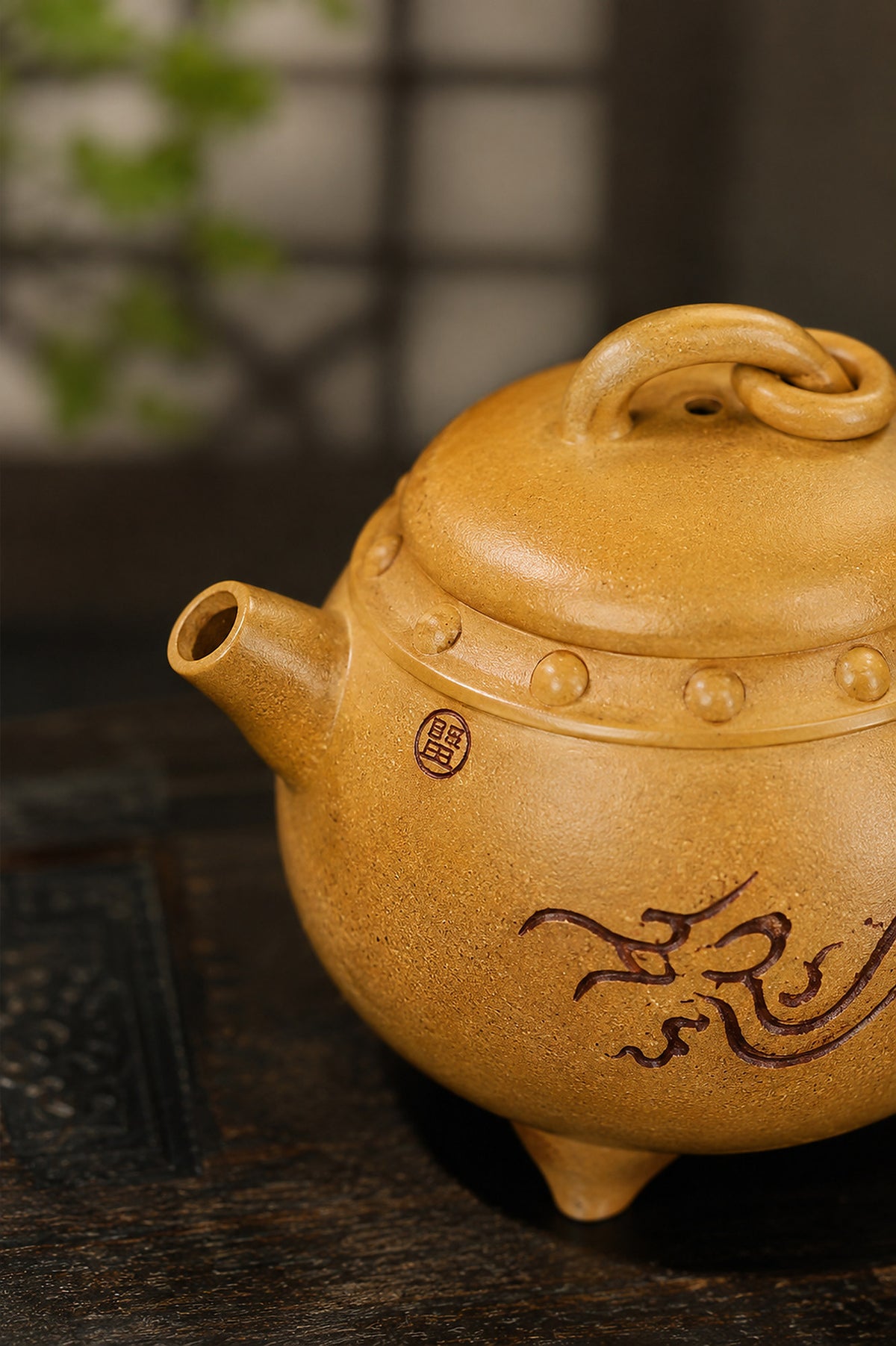 Product view 8 of 130ml Artisan Design zisha teapot in Golden Duanni Clay, No. 380
