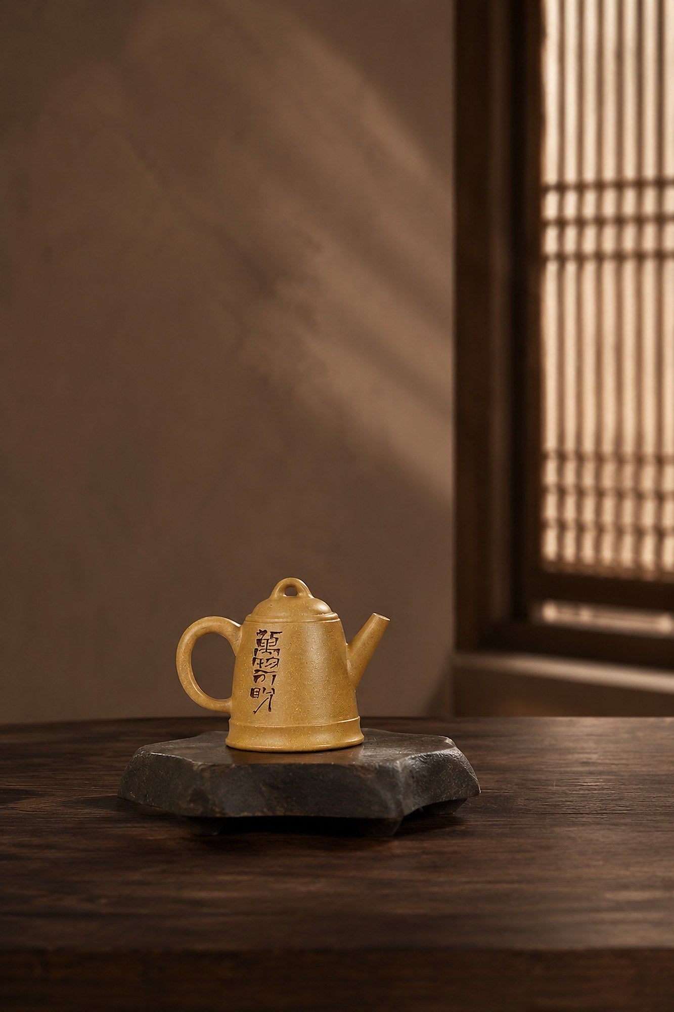 Product view 1 of 90ml Artisan Design zisha teapot in Golden Duanni Clay, No. 391