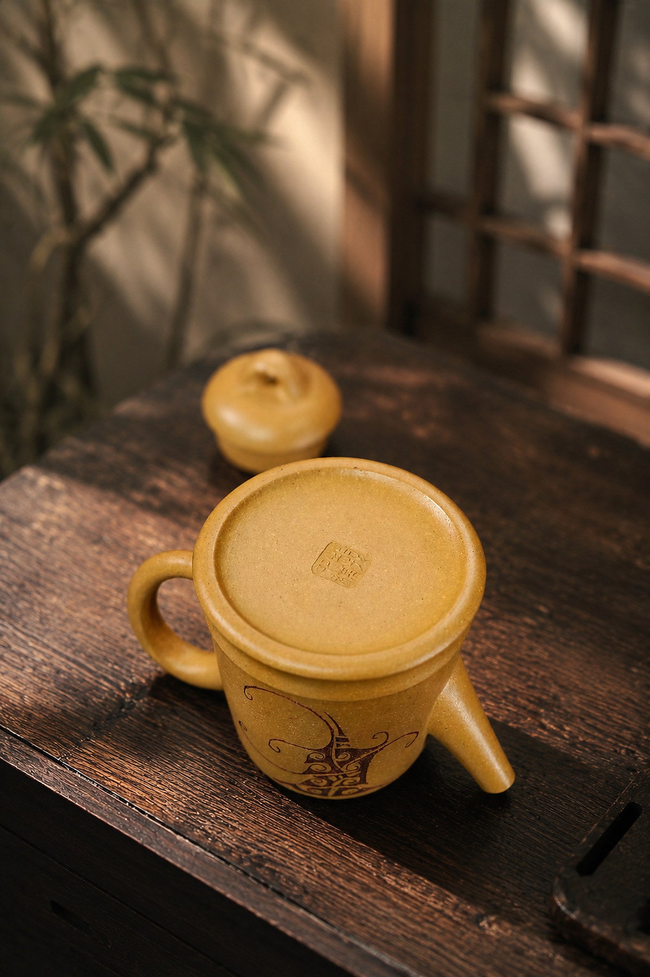 Product view 2 of 90ml Artisan Design zisha teapot in Golden Duanni Clay, No. 391