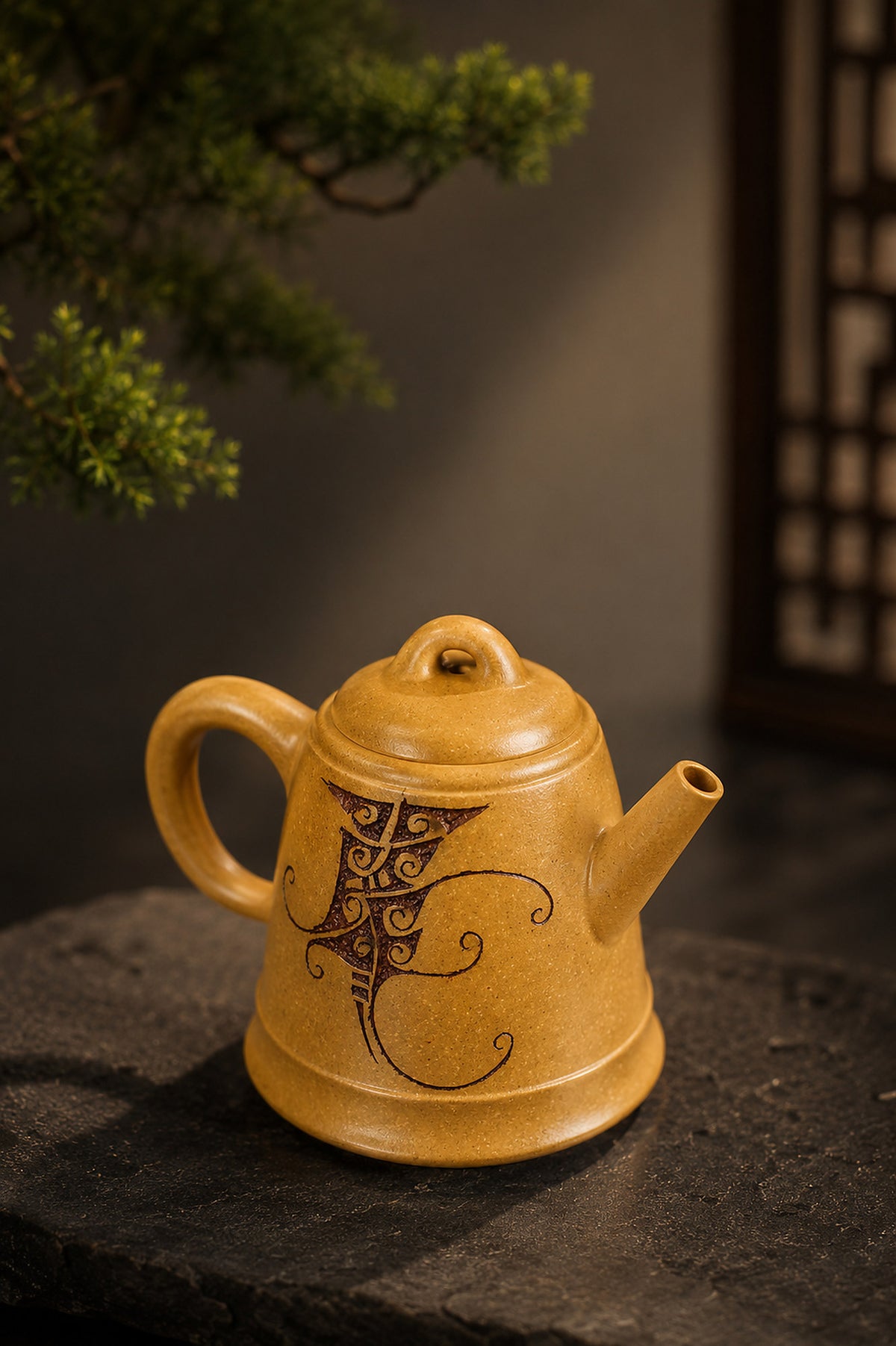 Product view 9 of 90ml Artisan Design zisha teapot in Golden Duanni Clay, No. 391