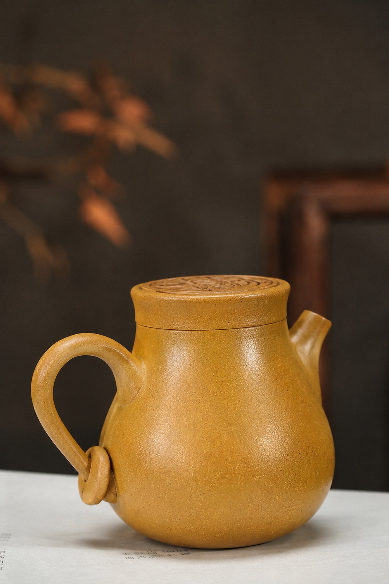 Product view 5 of 100ml Artisan Design zisha teapot in Golden Duanni Clay, No. 392