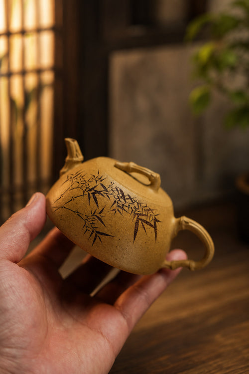 Product view 2 of 160ml Artisan Design zisha teapot in Golden Duanni Clay, No. 424