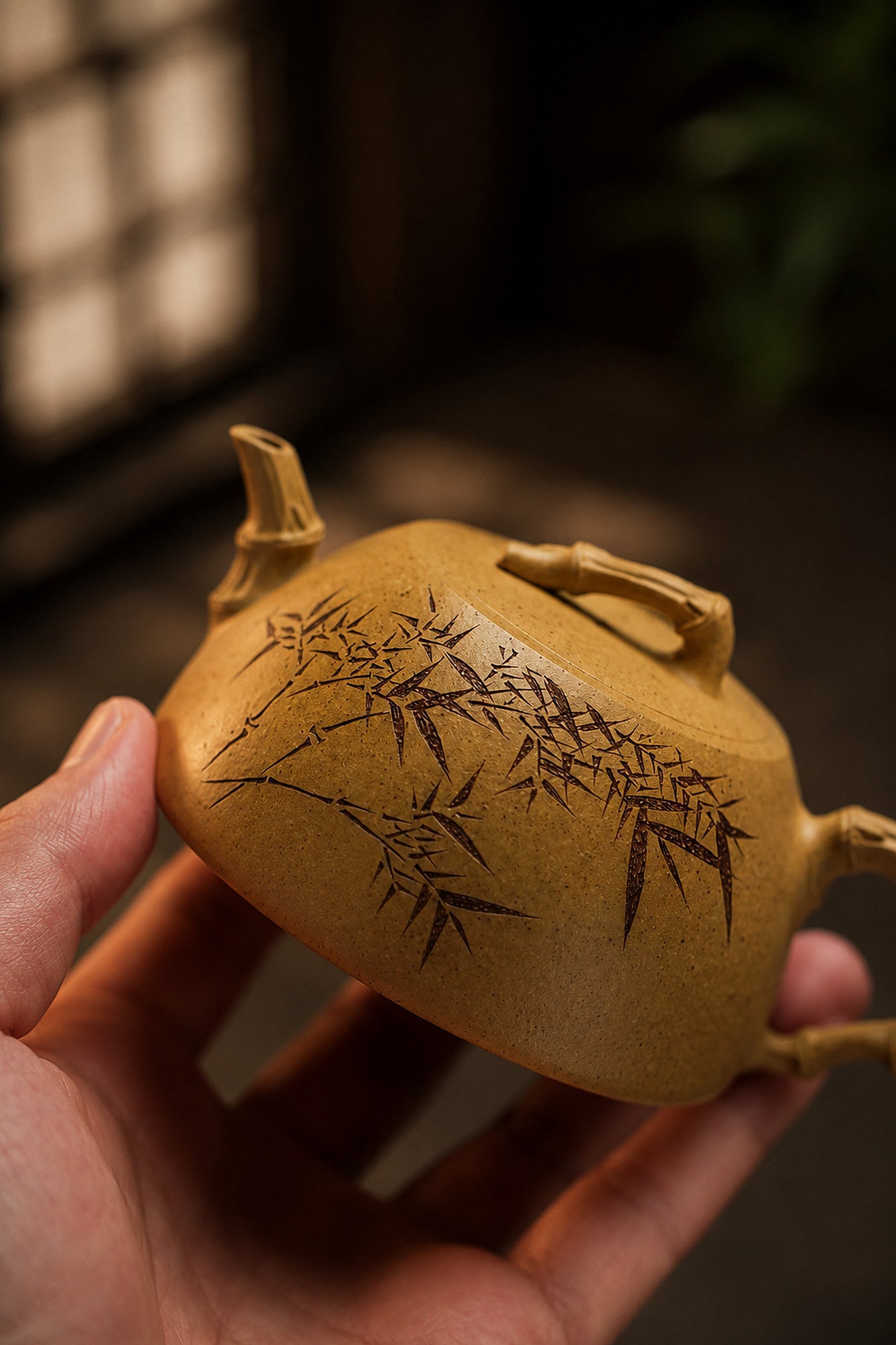 Product view 8 of 160ml Artisan Design zisha teapot in Golden Duanni Clay, No. 424