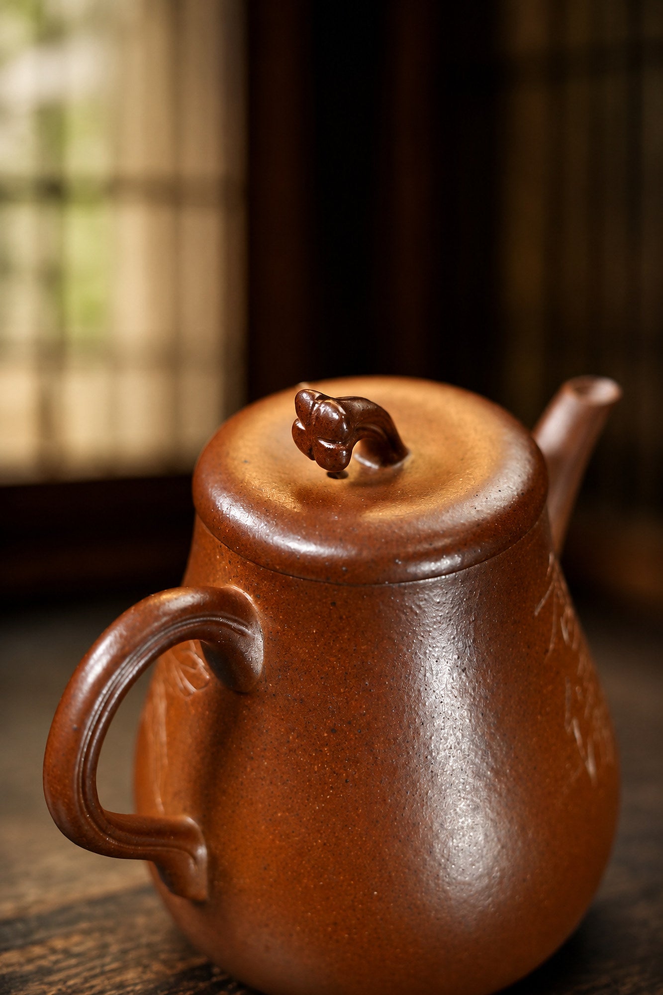 Product view 1 of 120ml Artisan Design zisha teapot in Golden Duanni Clay, No. 451