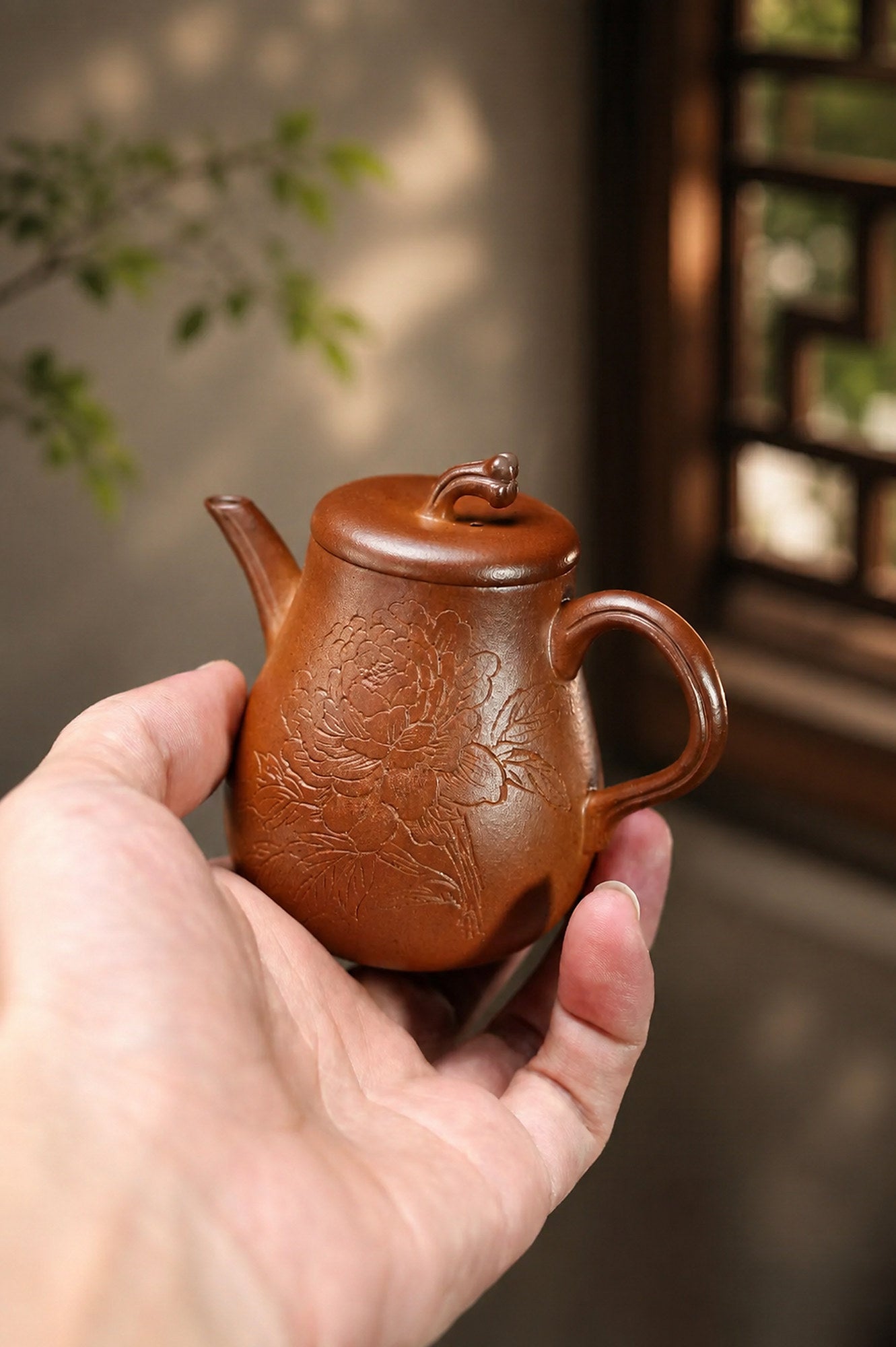 Product view 3 of 120ml Artisan Design zisha teapot in Golden Duanni Clay, No. 451