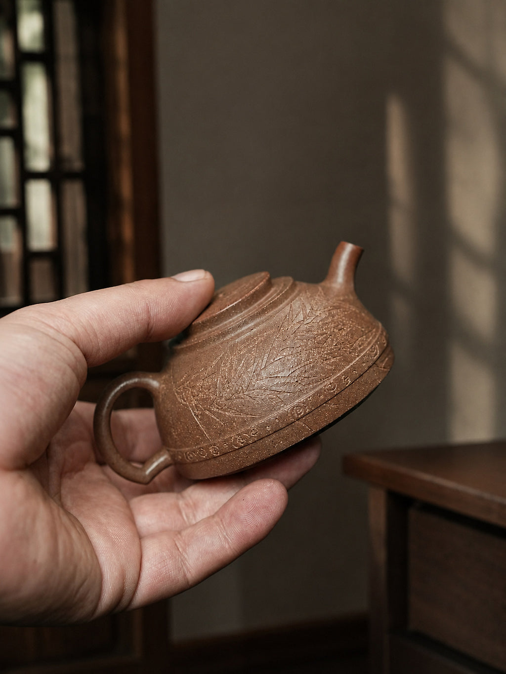 Product view 7 of 120ml Artisan Design zisha teapot in Qing Jiangponi Clay, No. 343