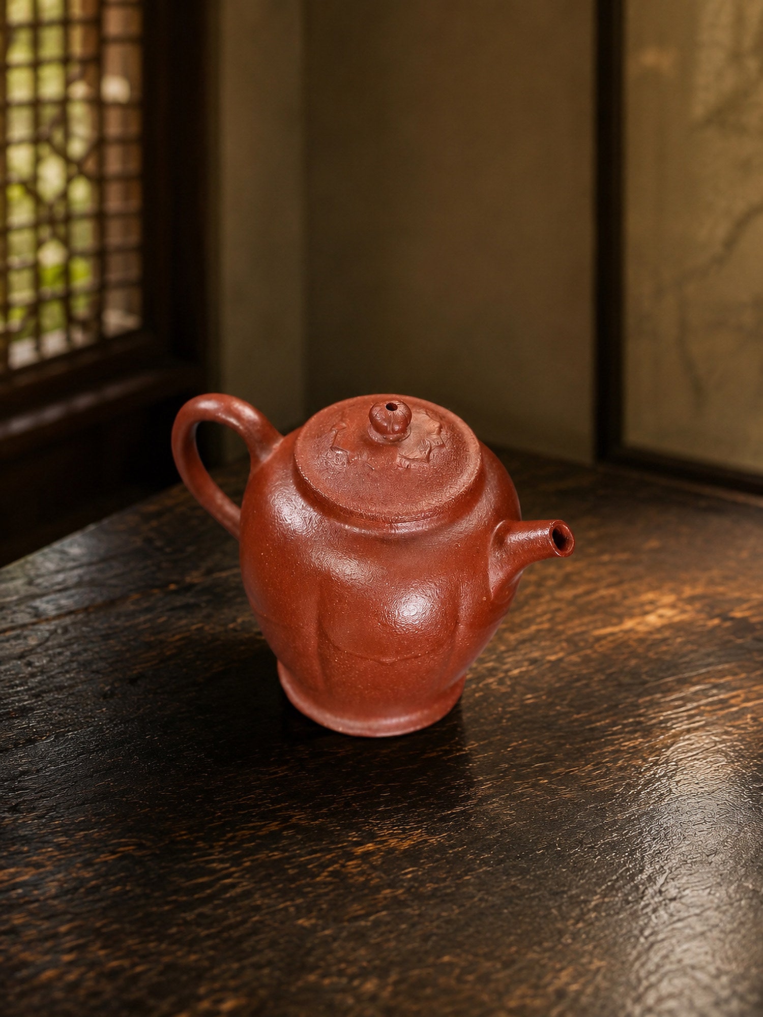 Product view 1 of 90ml Artisan Design zisha teapot in Red Jiangponi Clay, No. 373
