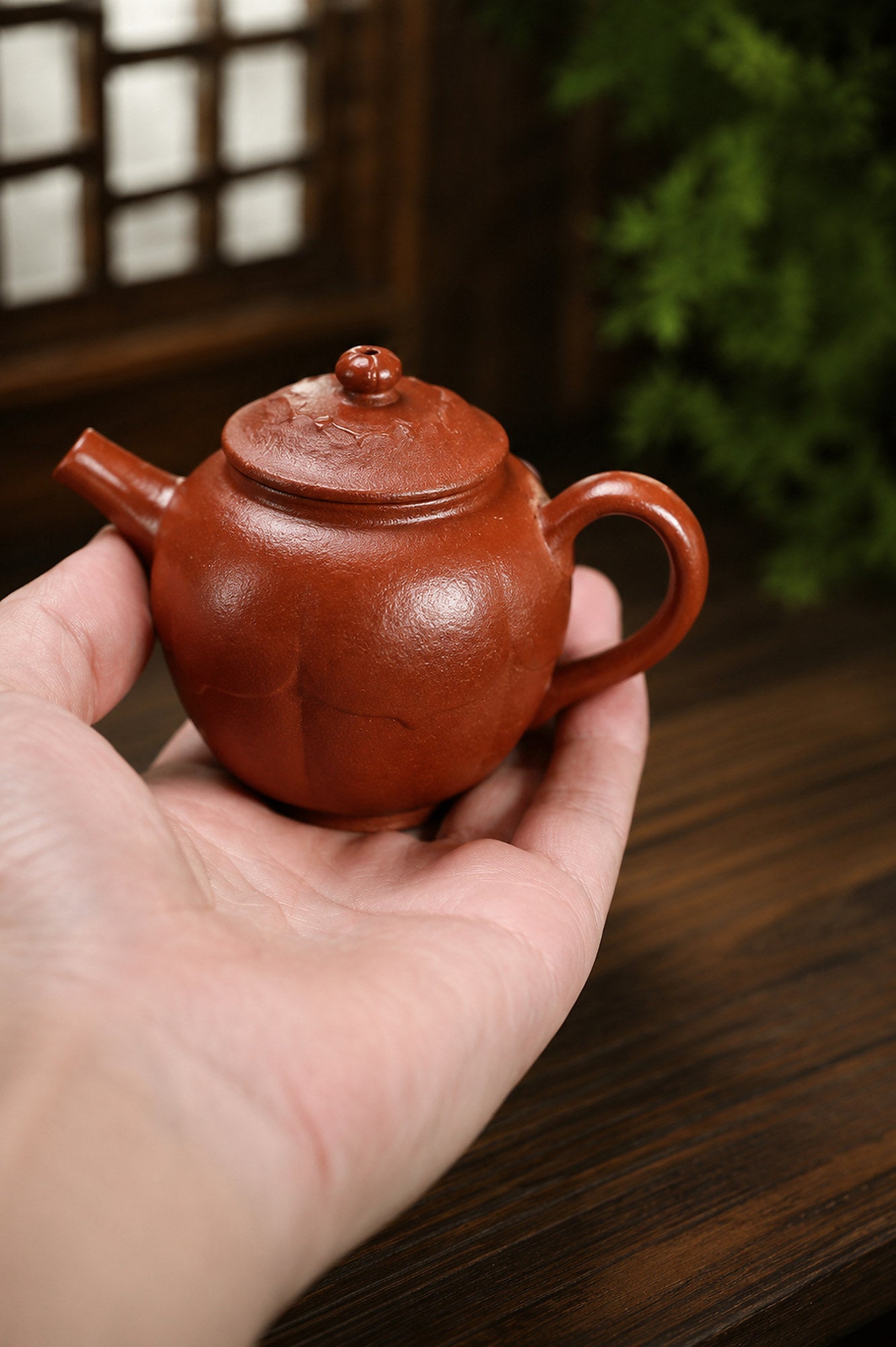 Product view 8 of 90ml Artisan Design zisha teapot in Red Jiangponi Clay, No. 373