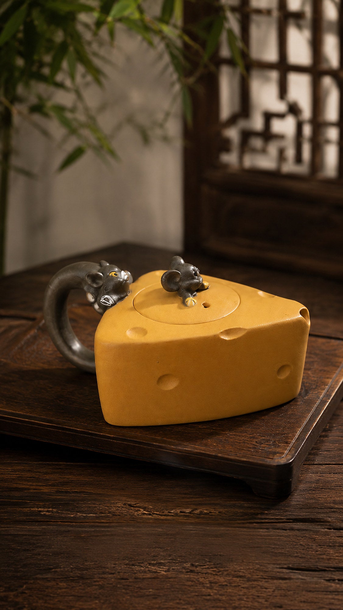 Product view 1 of 90ml Cheese Sculptural Form zisha teapot in Golden Duanni Clay, No. 011