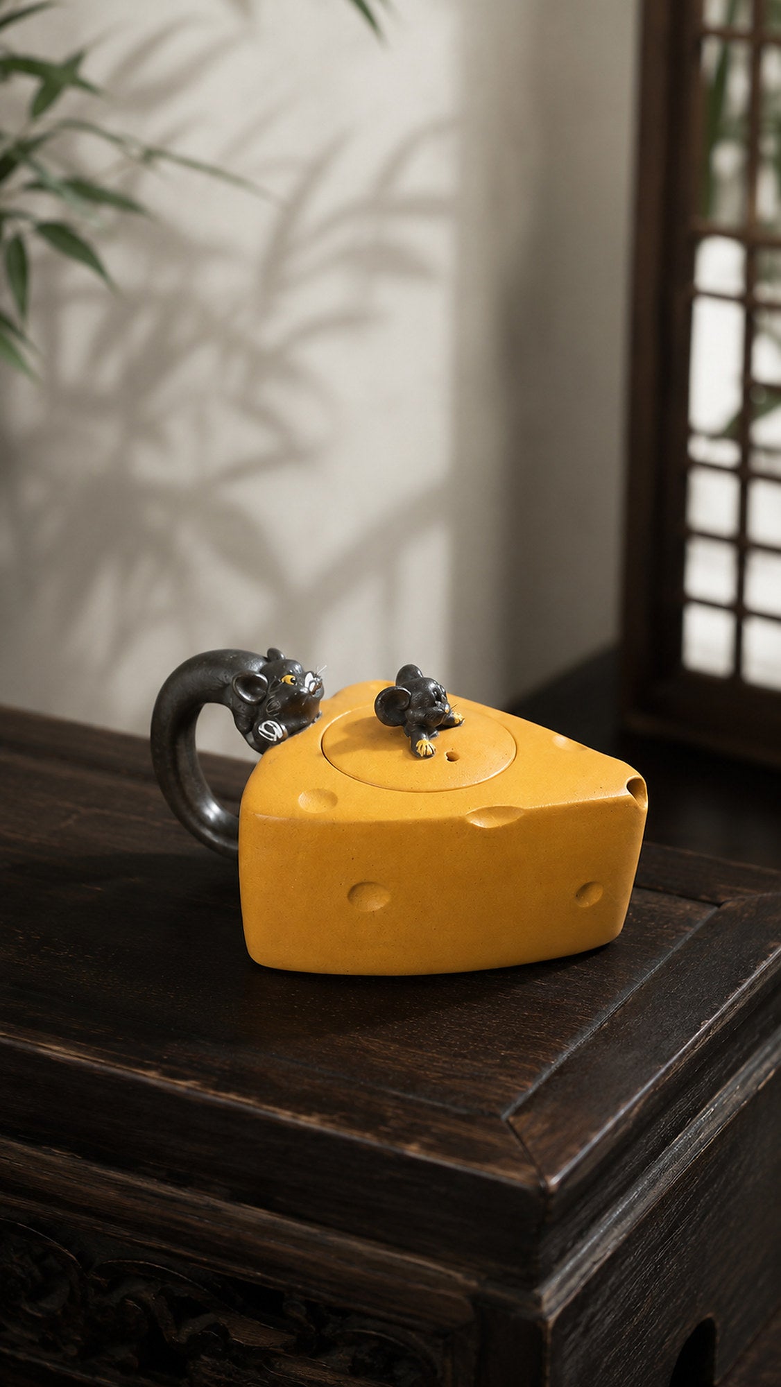 Product view 4 of 90ml Cheese Sculptural Form zisha teapot in Golden Duanni Clay, No. 011