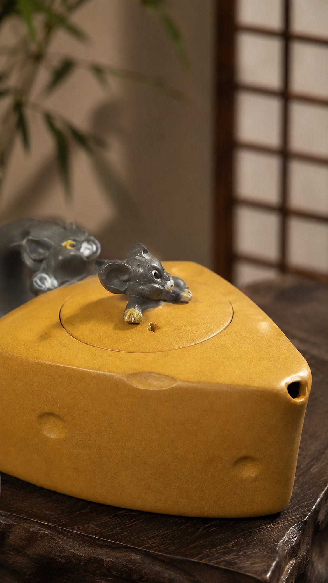 Product view 5 of 90ml Cheese Sculptural Form zisha teapot in Golden Duanni Clay, No. 011