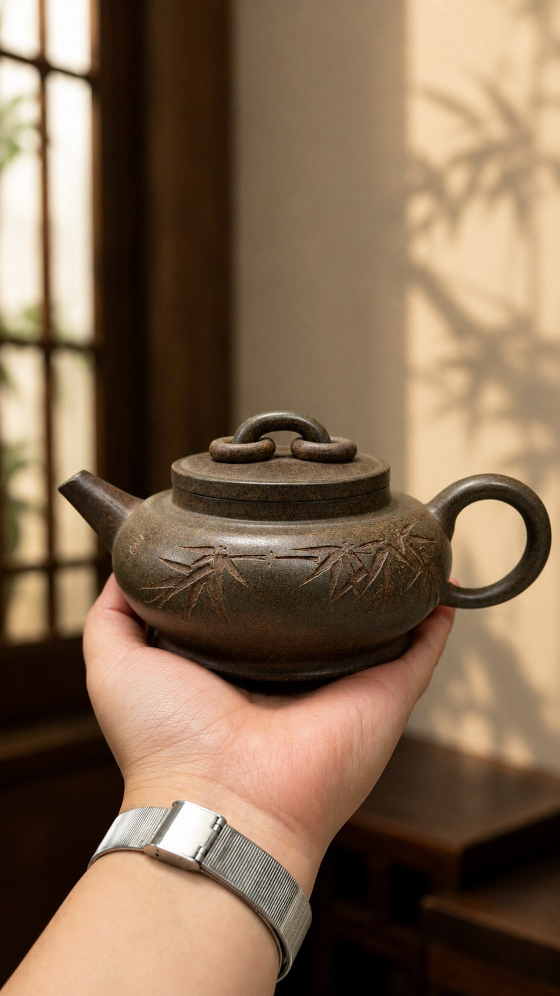 Product view 3 of 210ml Da Wen Shuang Quan zisha teapot in Xiekeqing Clay, No. 204