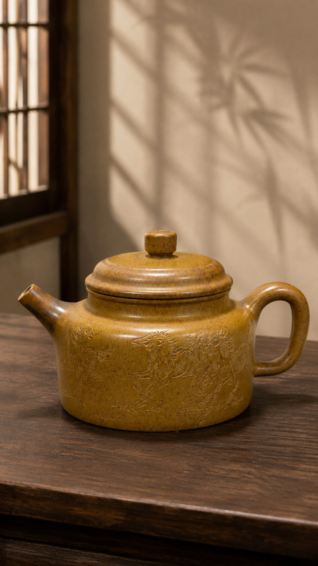 Product view 1 of 230ml Dezhong zisha teapot in Golden Duanni Clay, No. 180