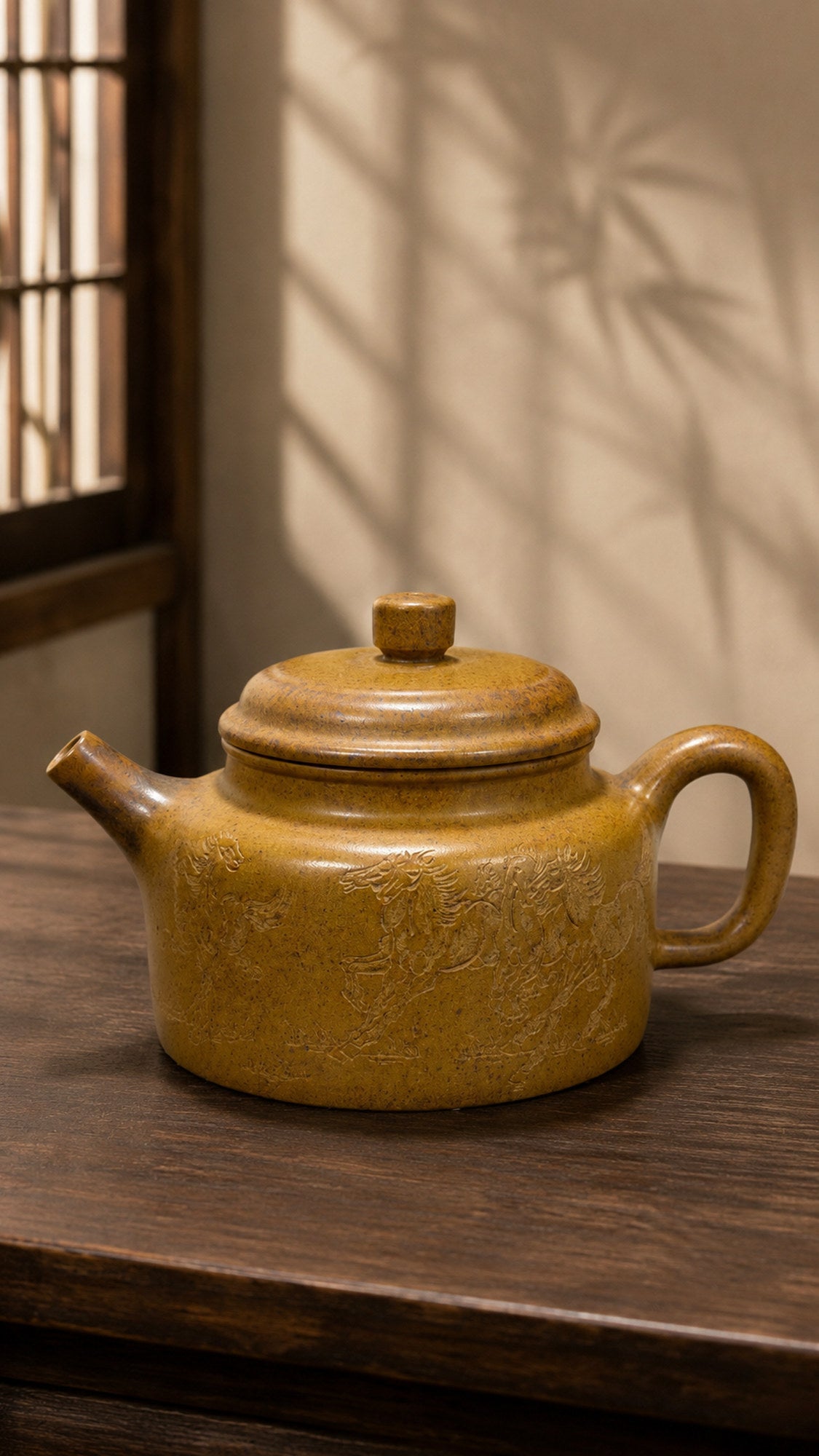 Product view 1 of 230ml Dezhong zisha teapot in Golden Duanni Clay, No. 180