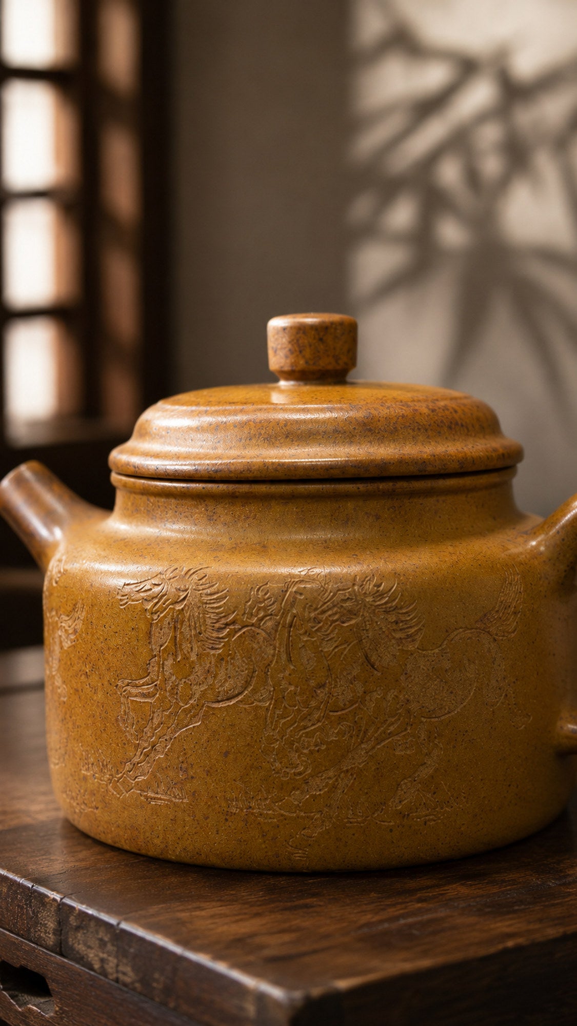 Product view 3 of 230ml Dezhong zisha teapot in Golden Duanni Clay, No. 180
