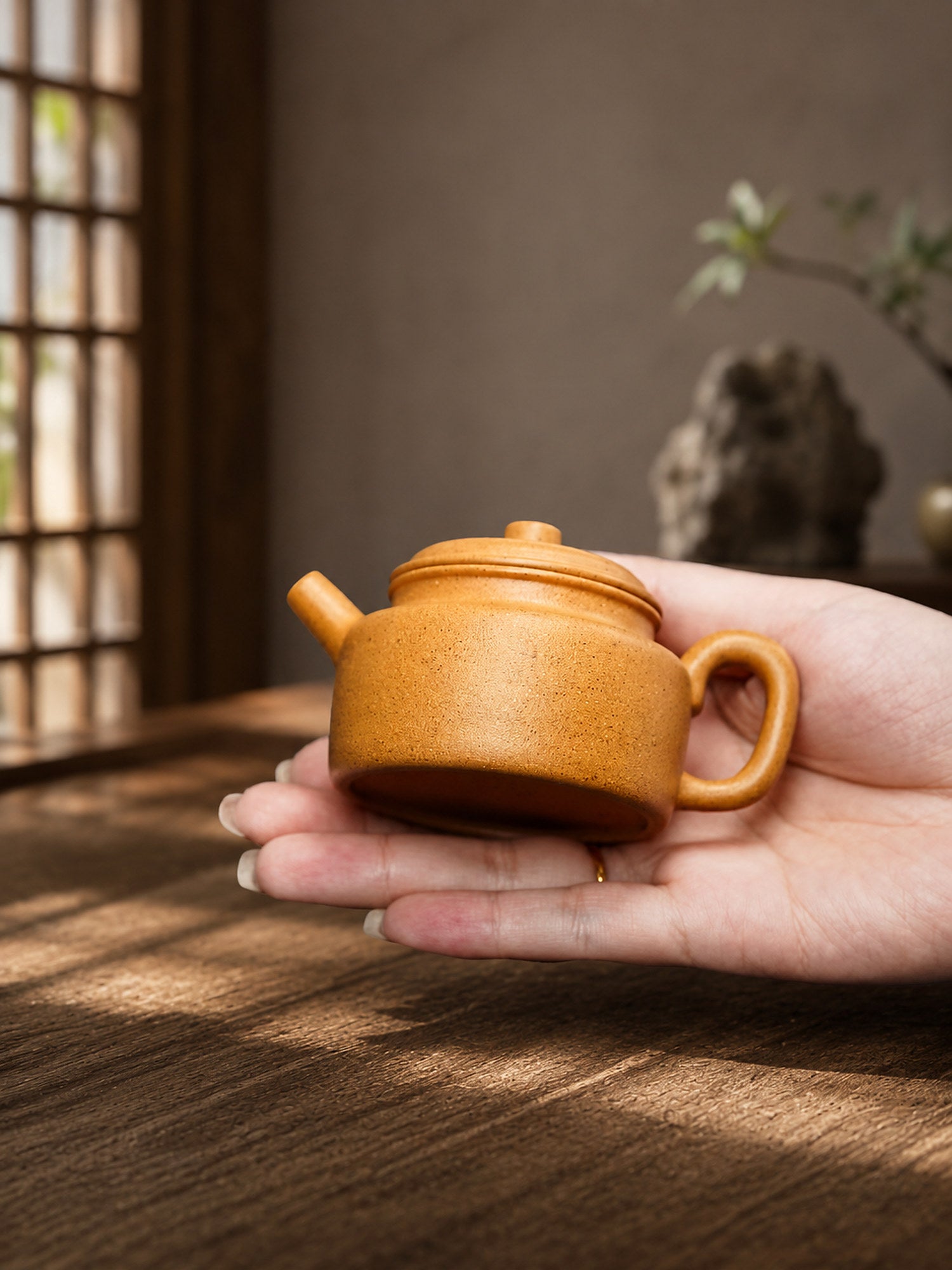 Product view 1 of 75ml Dezhong zisha teapot in Golden Duanni Clay, No. 339