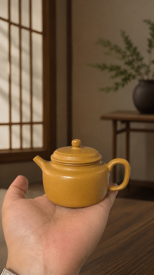 Product view 2 of 100ml Dezhong zisha teapot in Golden Zhuni Clay, No. 024