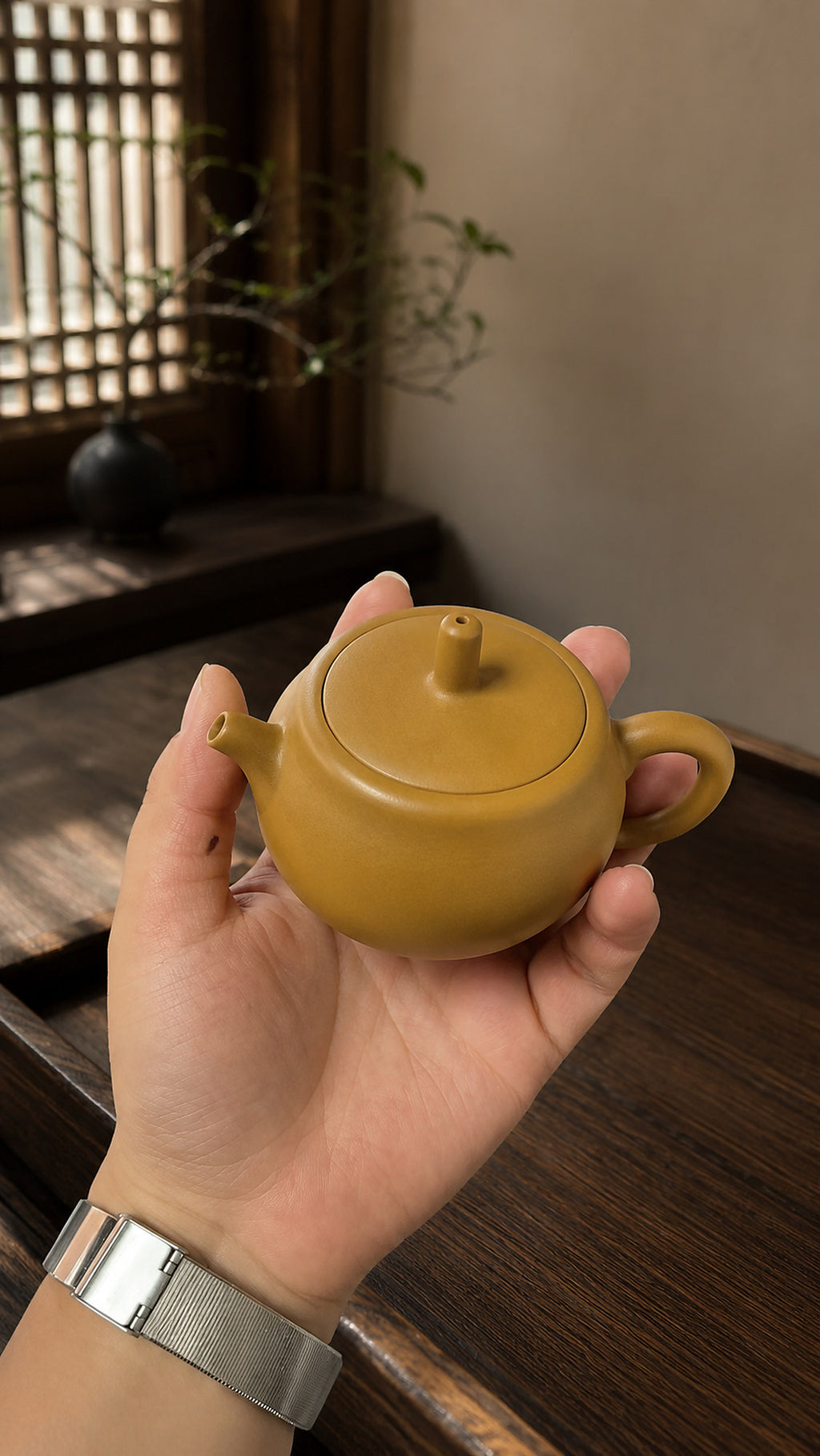 Product view 2 of 100ml Dezhong zisha teapot in Golden Zhuni Clay, No. 028