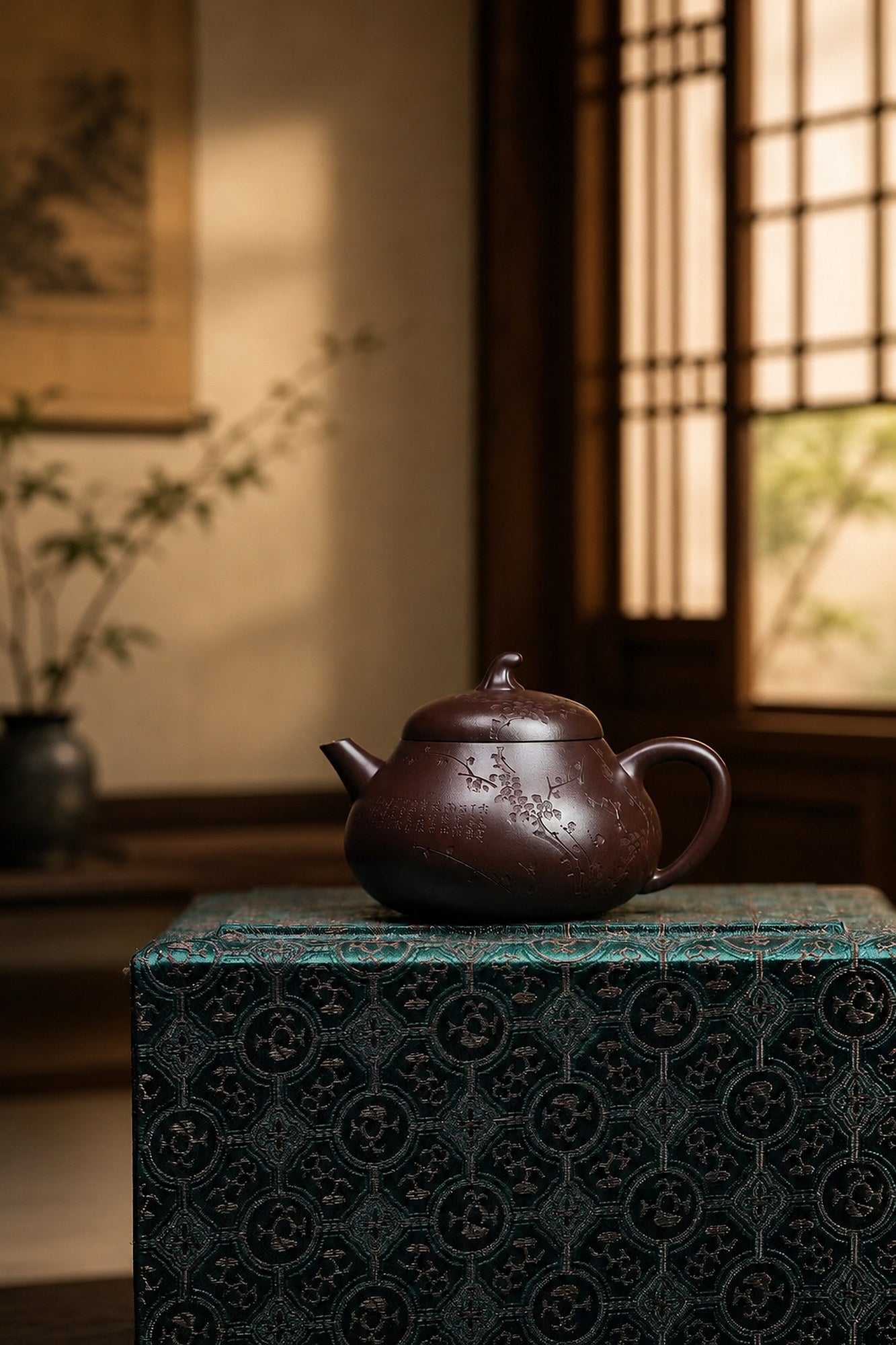 Product view 2 of 150ml Eggplant Form zisha teapot in Aged Zini Clay, No. 250