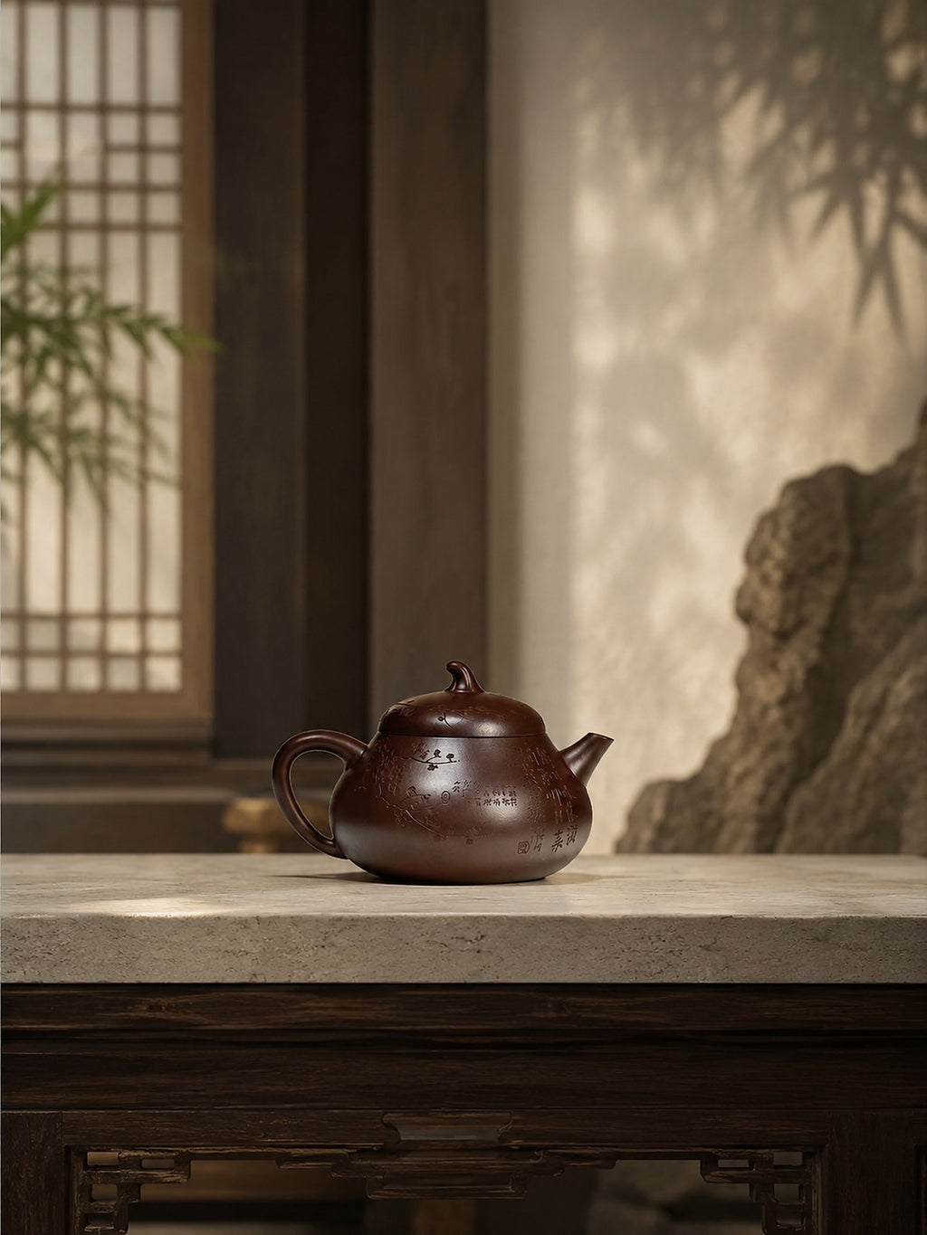 Product view 7 of 150ml Eggplant Form zisha teapot in Aged Zini Clay, No. 250