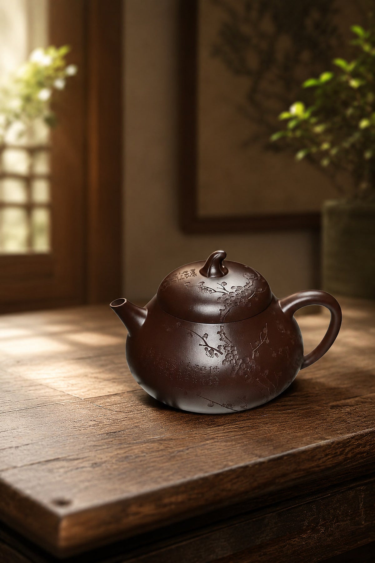 Product view 9 of 150ml Eggplant Form zisha teapot in Aged Zini Clay, No. 250