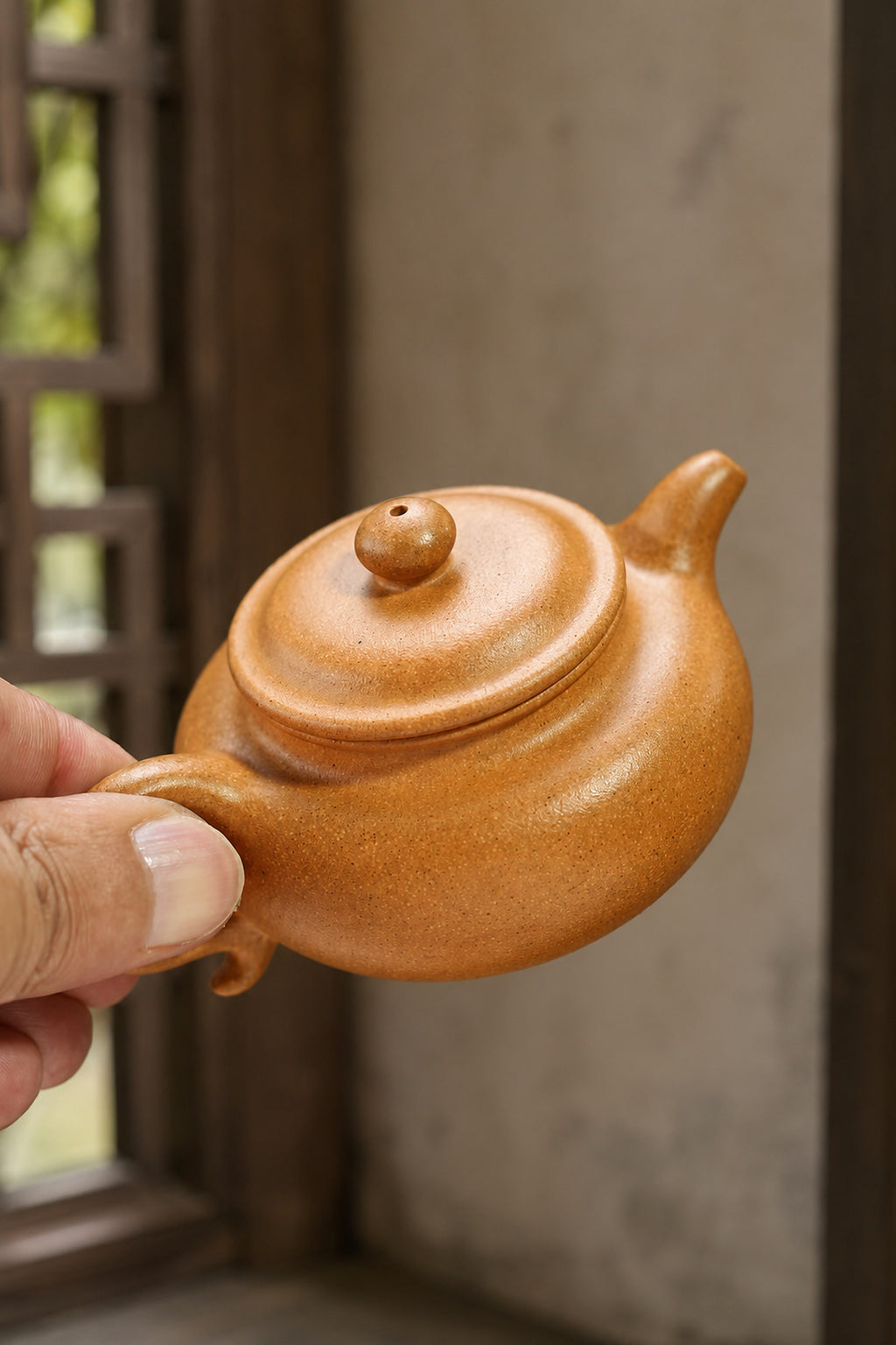Product view 6 of 110ml Fanggu zisha teapot in Golden Duanni Clay, No. 353