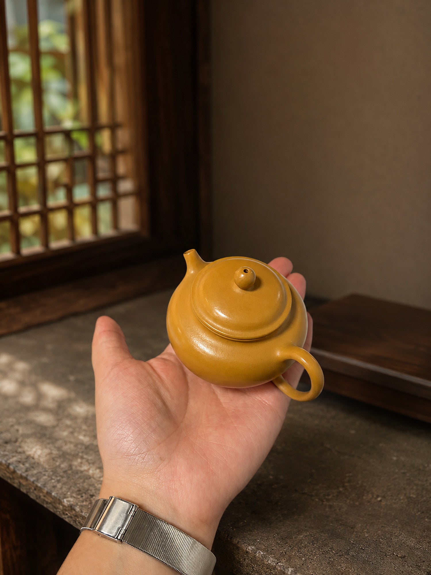 Product view 2 of 100ml Gong Zhu zisha teapot in Golden Zhuni Clay, No. 026
