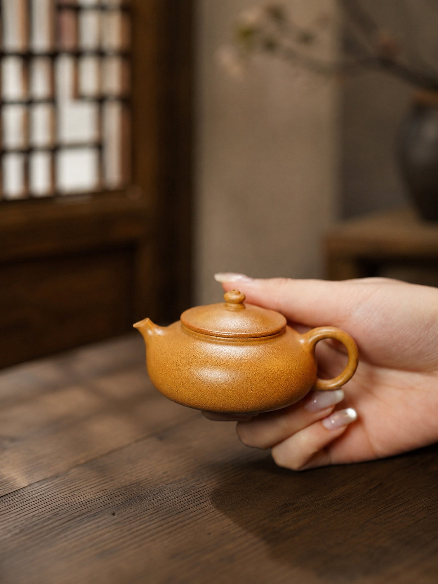 Product view 5 of 60ml Han Jiang zisha teapot in Golden Duanni Clay, No. 263