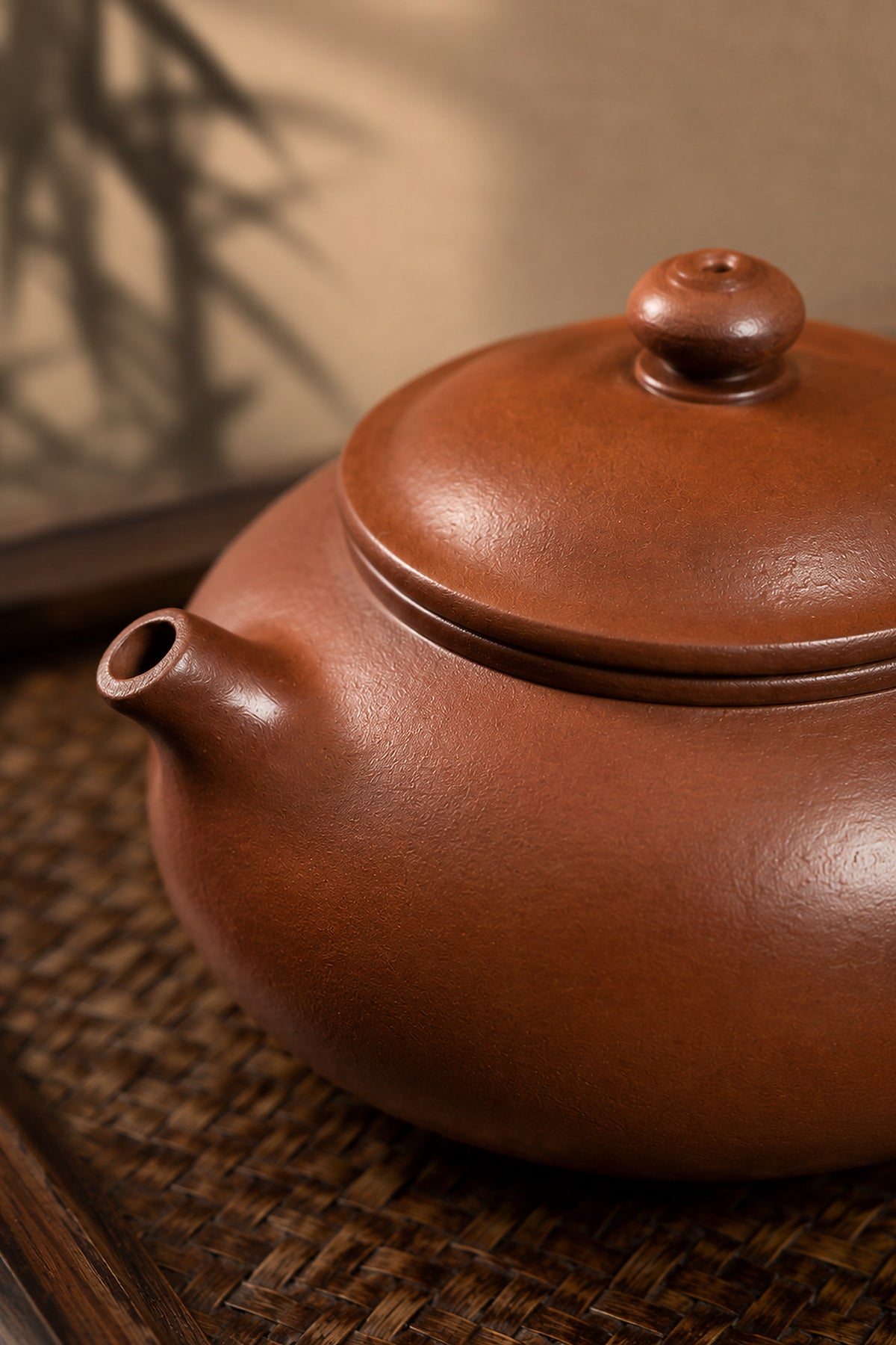 Zhuni Han Jiang teapot close-up of spout and domed lid