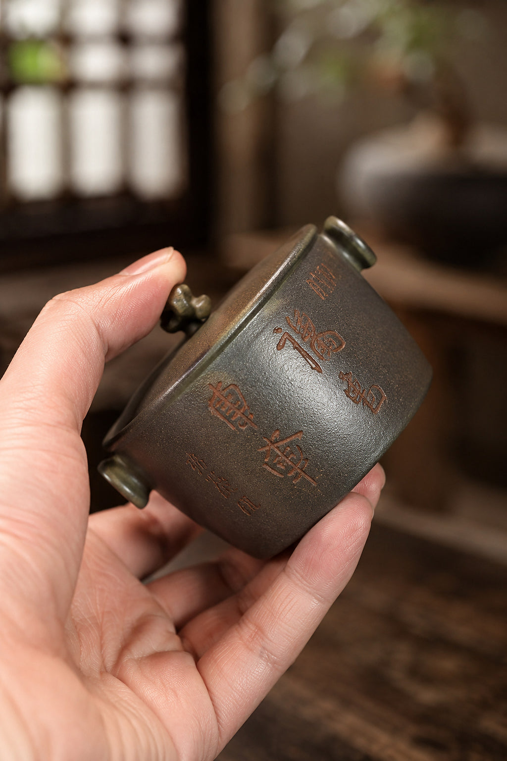 Product view 3 of 130ml Hand-Grip Form zisha teapot in Golden Duanni Clay, No. 385