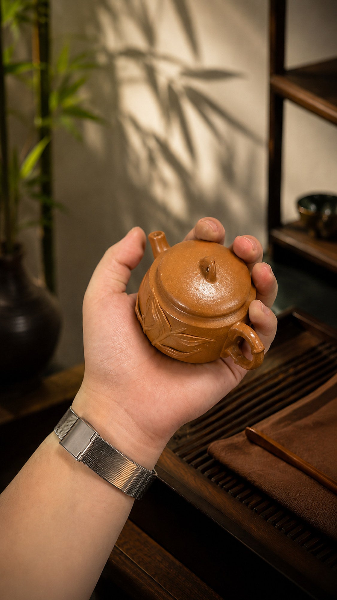 Product view 2 of 40ml Hanwa zisha teapot in Golden Duanni Clay, No. 009