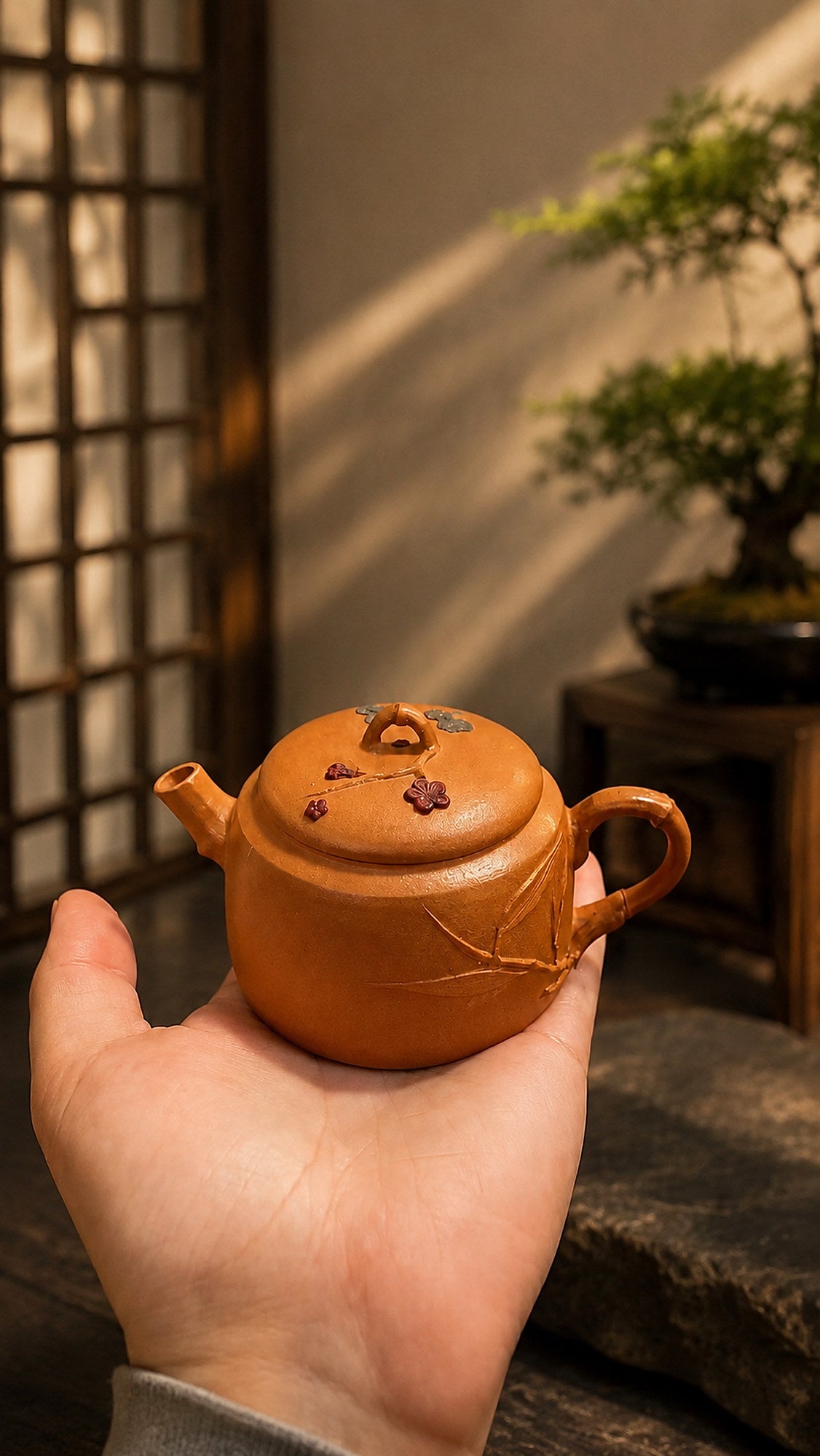Product view 2 of 40ml Hanwa zisha teapot in Golden Duanni Clay, No. 015