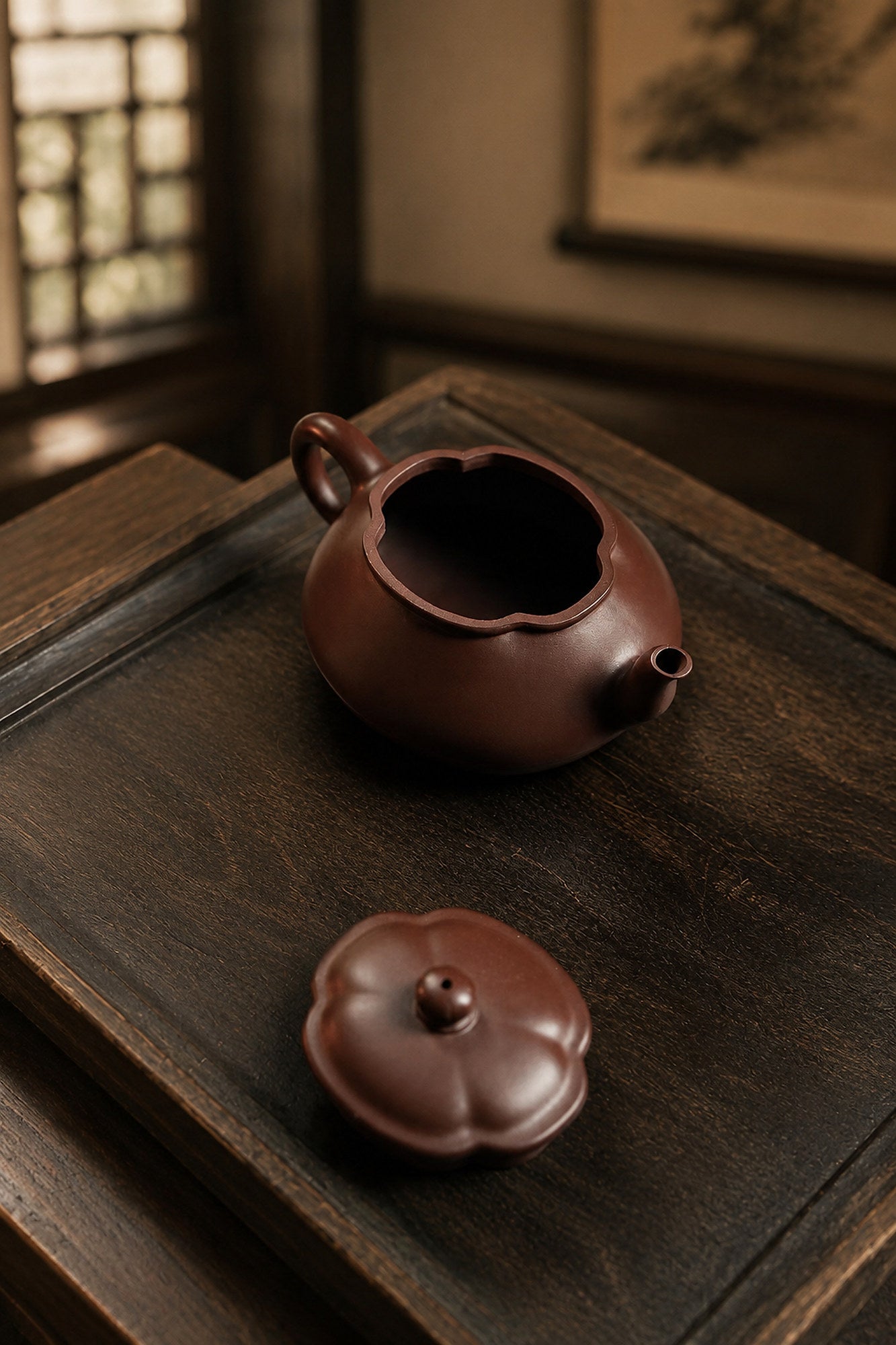 Product view 1 of 130ml Jin Wen Hai Tang zisha teapot in Aged Zini Clay, No. 249