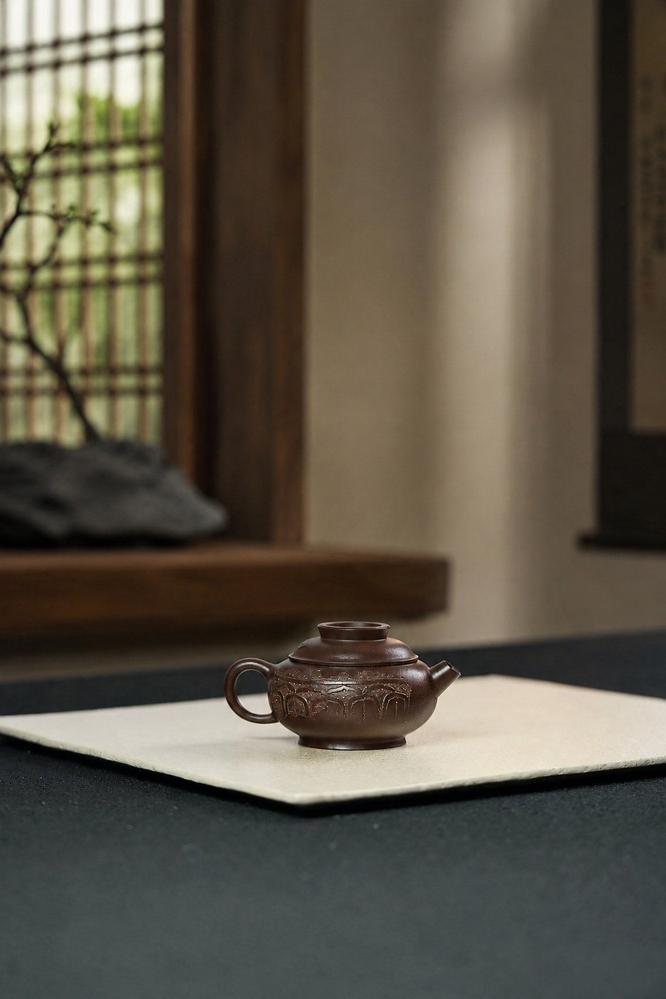 Product view 1 of 85ml Ju Lun zisha teapot in Dicaoqing Zini Clay, No. 235