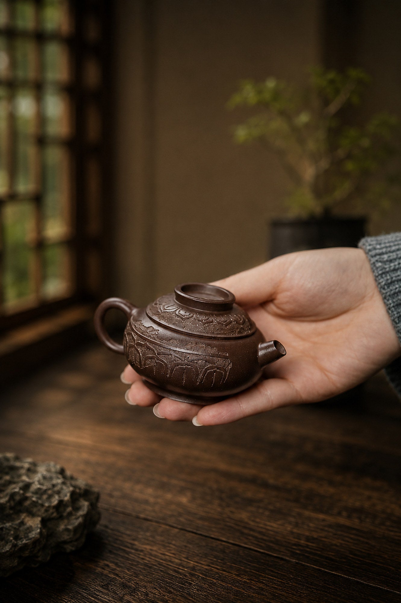 Product view 4 of 85ml Ju Lun zisha teapot in Dicaoqing Zini Clay, No. 235