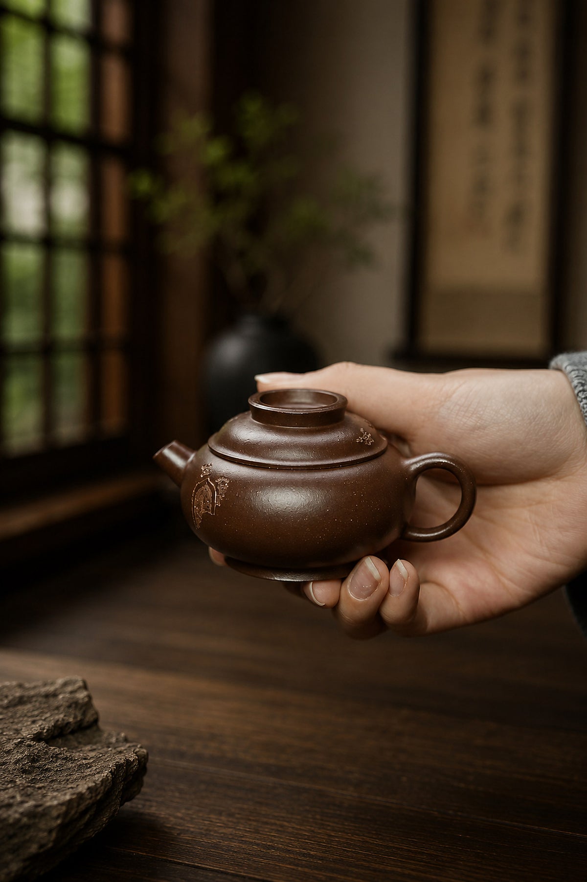 Product view 7 of 85ml Ju Lun zisha teapot in Dicaoqing Zini Clay, No. 235