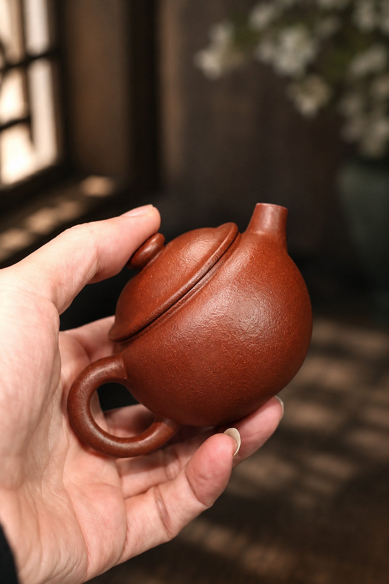 Product view 3 of 110ml Ju Lun zisha teapot in Taohua Clay, No. 349