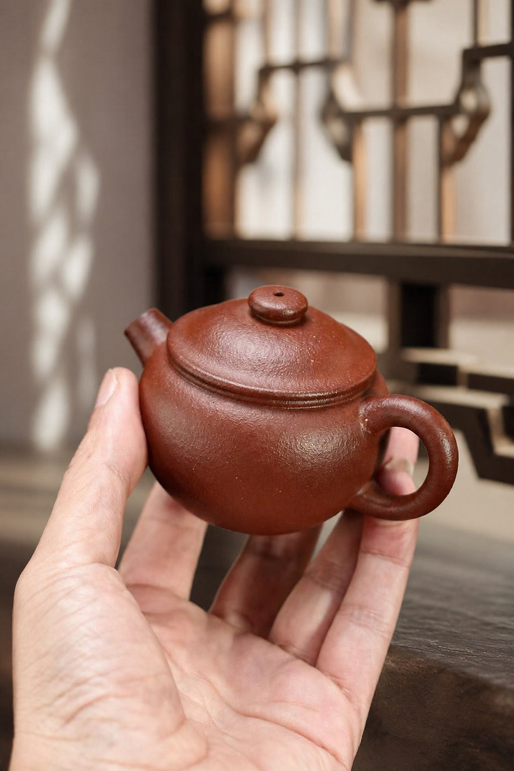 Product view 6 of 110ml Ju Lun zisha teapot in Taohua Clay, No. 349