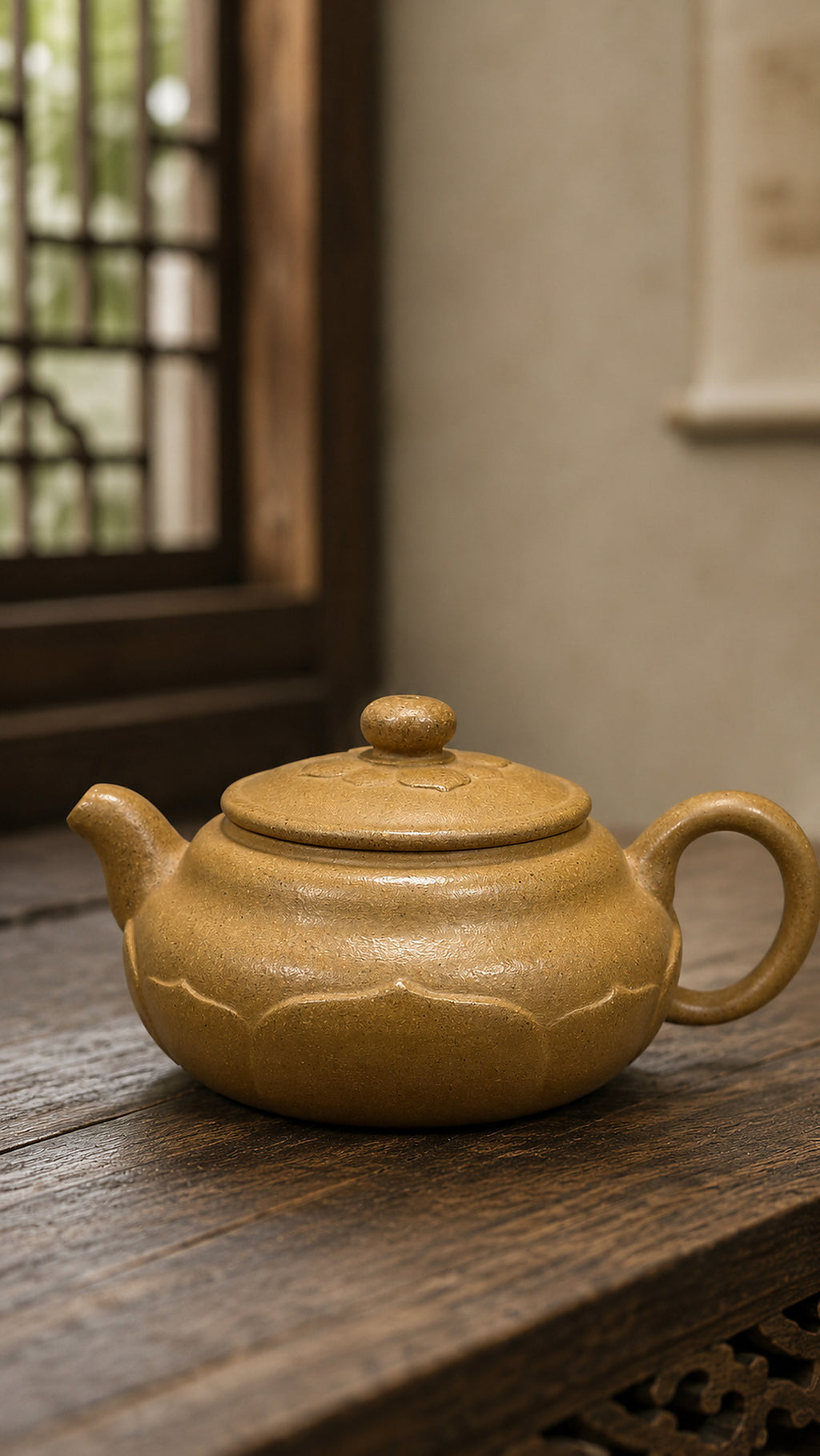 Product view 1 of 180ml Lianyun zisha teapot in Golden Duanni Clay, No. 170